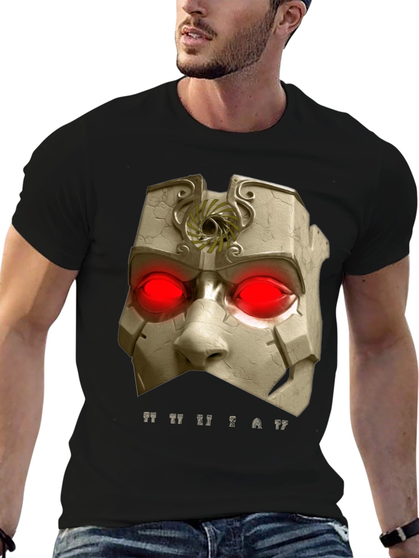Mystic Mask Graphic Tee - Unique Art Shirt