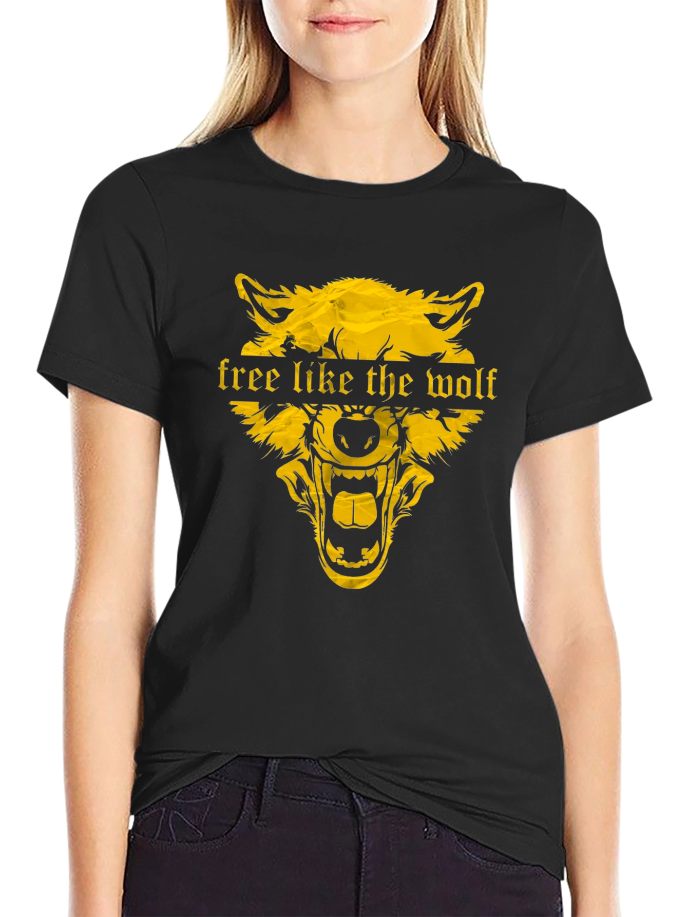 Free Like the Wolf Graphic Print T-Shirt