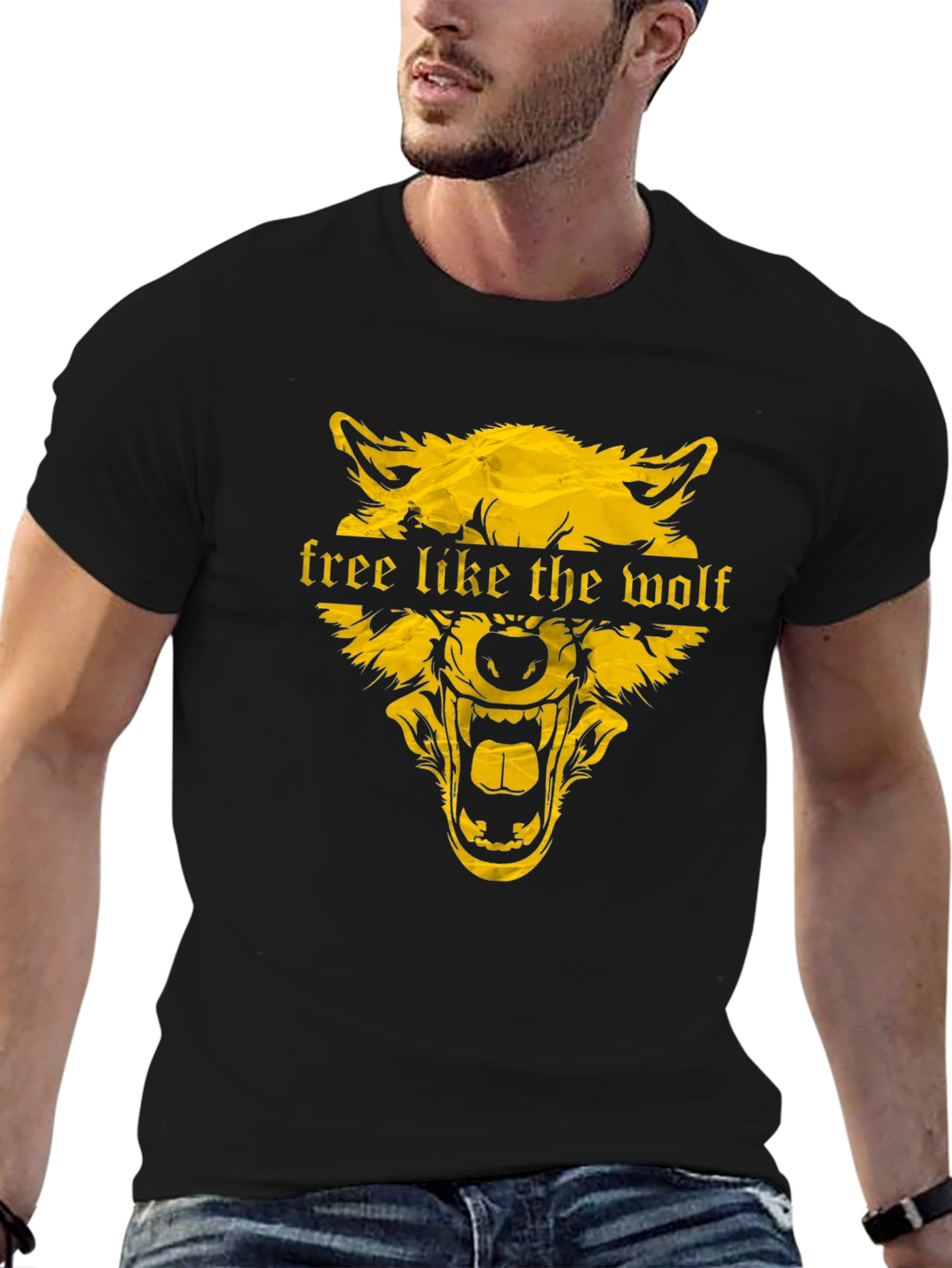 Free Like the Wolf Graphic Print T-Shirt