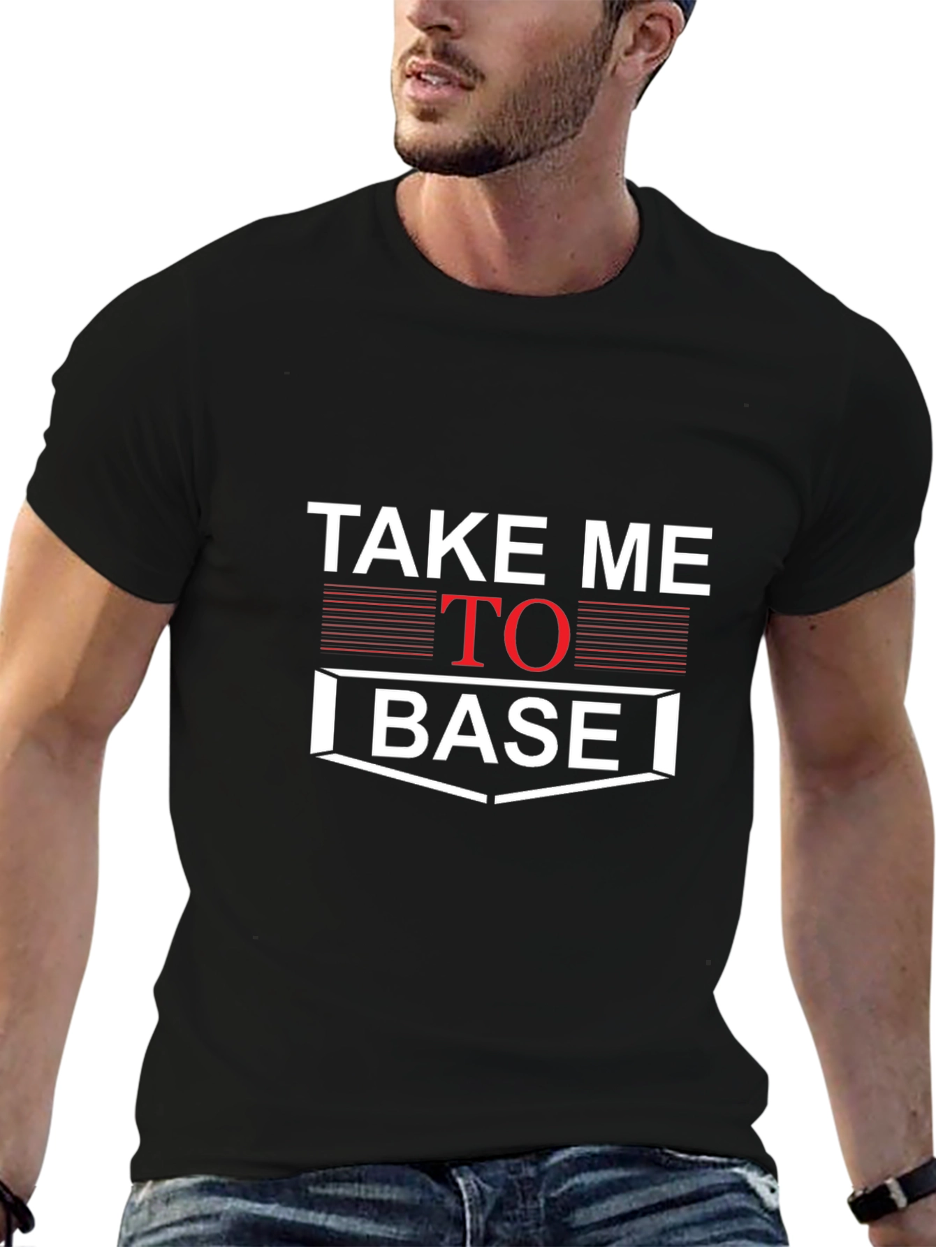 Take Me To Base Black Graphic Tee Shirt