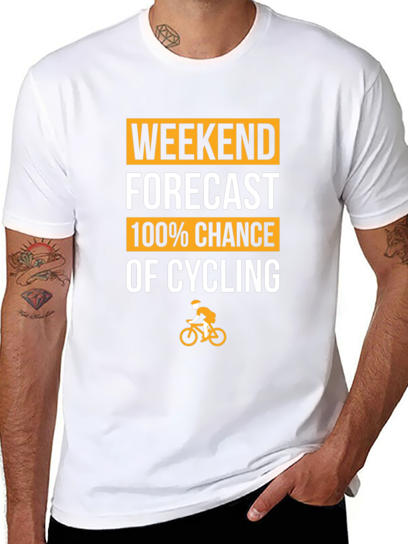 Cycling Forecast T-Shirt - 100% Chance of Cycling!