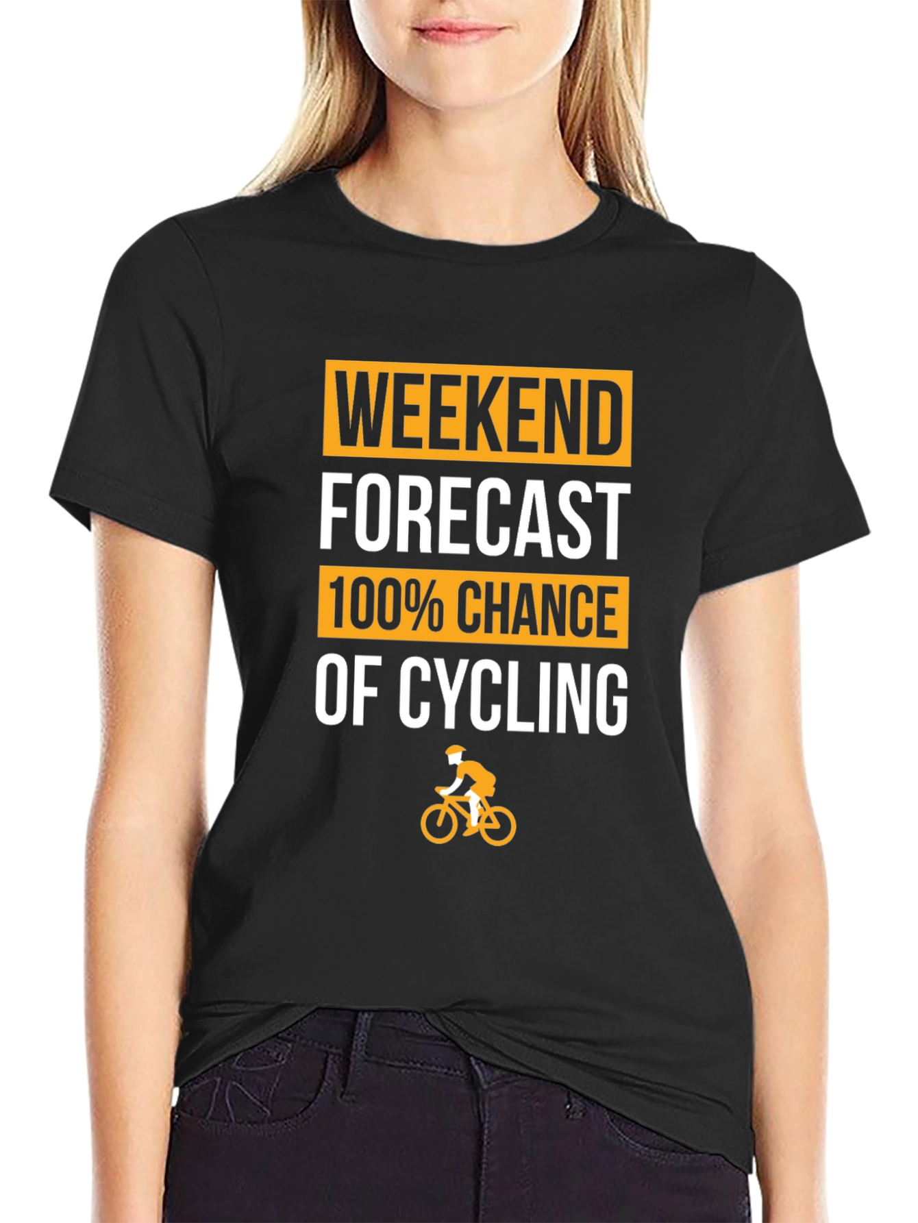 Cycling Forecast T-Shirt - 100% Chance of Cycling!