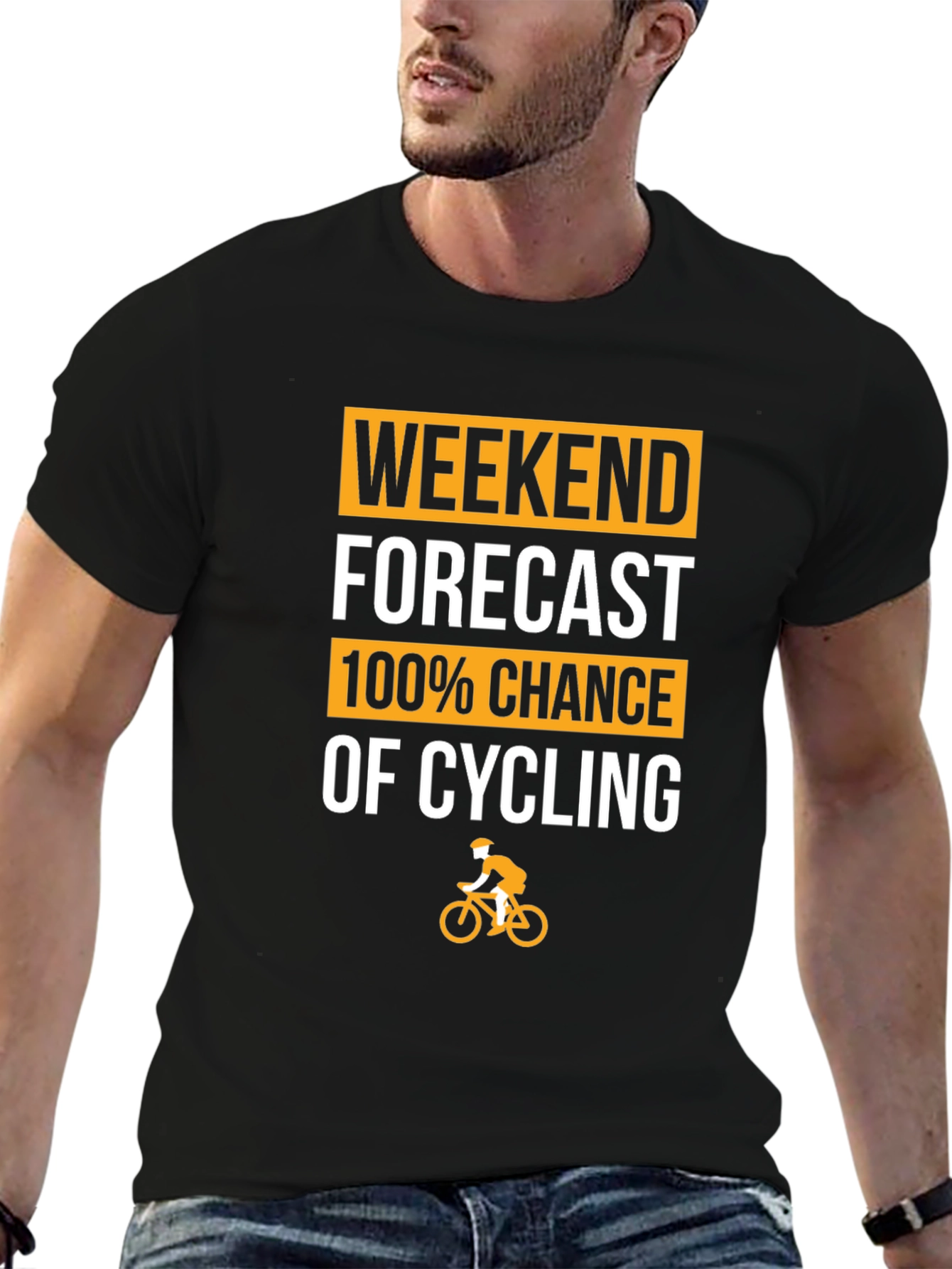 Cycling Forecast T-Shirt - 100% Chance of Cycling!