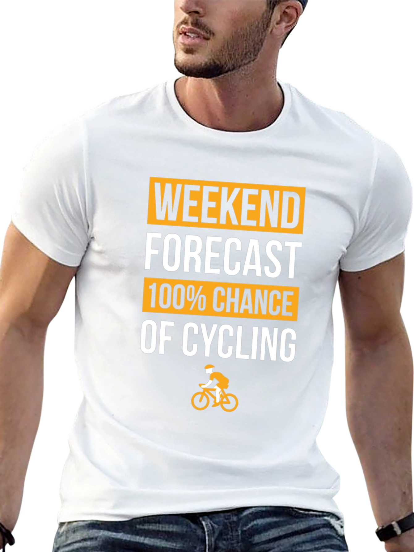 Cycling Forecast T-Shirt - 100% Chance of Cycling!