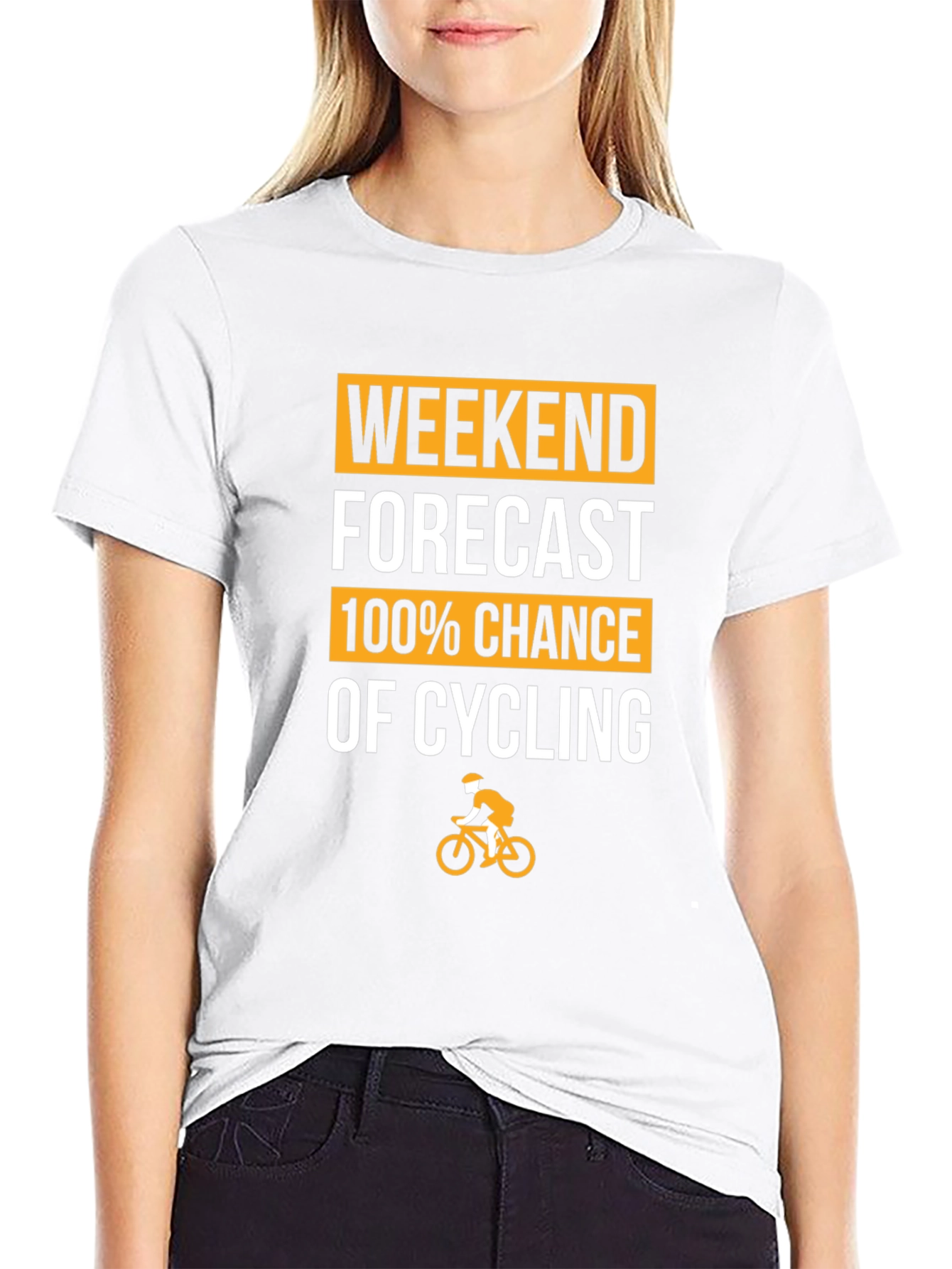 Cycling Forecast T-Shirt - 100% Chance of Cycling!