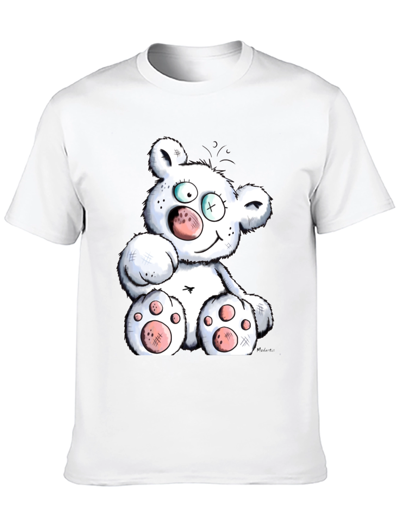 Cartoon Bear Graphic Black T-Shirt