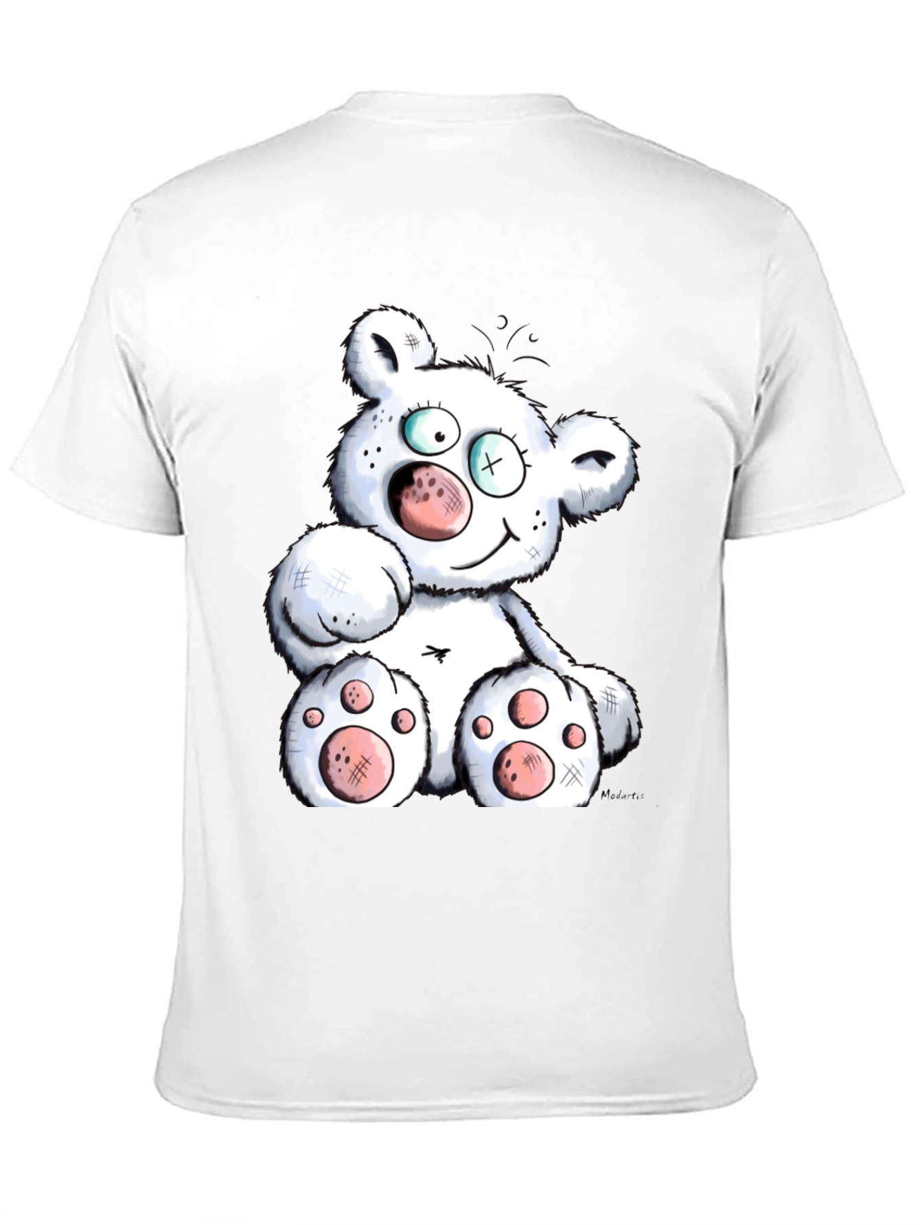 Cartoon Bear Graphic Black T-Shirt