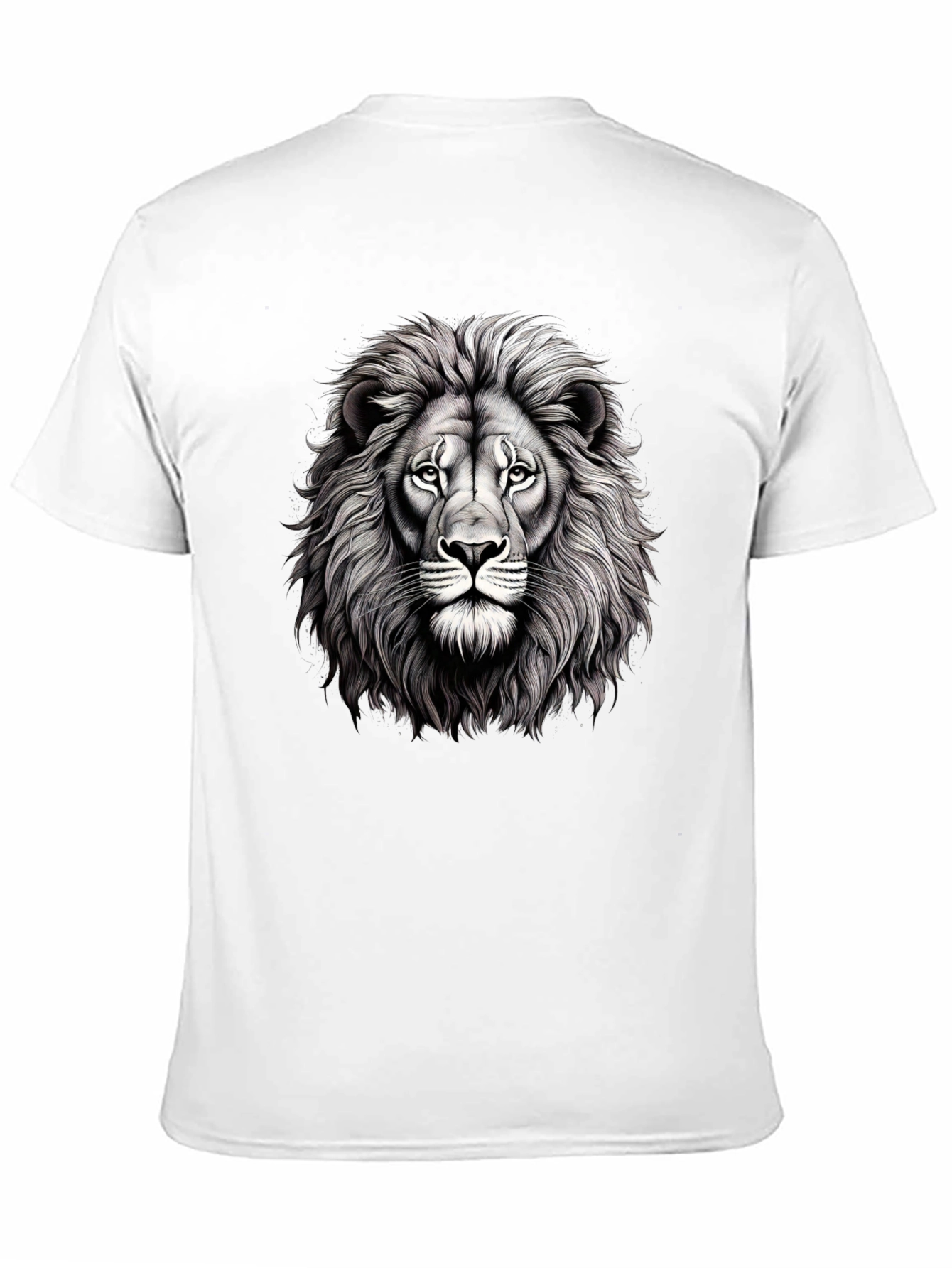 Lion Graphic Tee - Mens Black Cotton T-Shirt