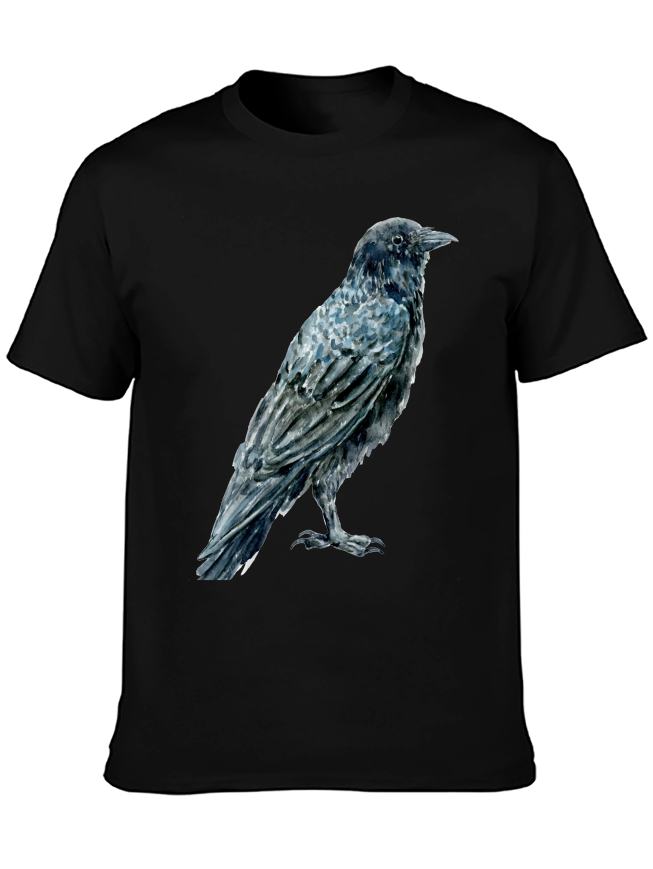 Raven Print Mens Black T-Shirt