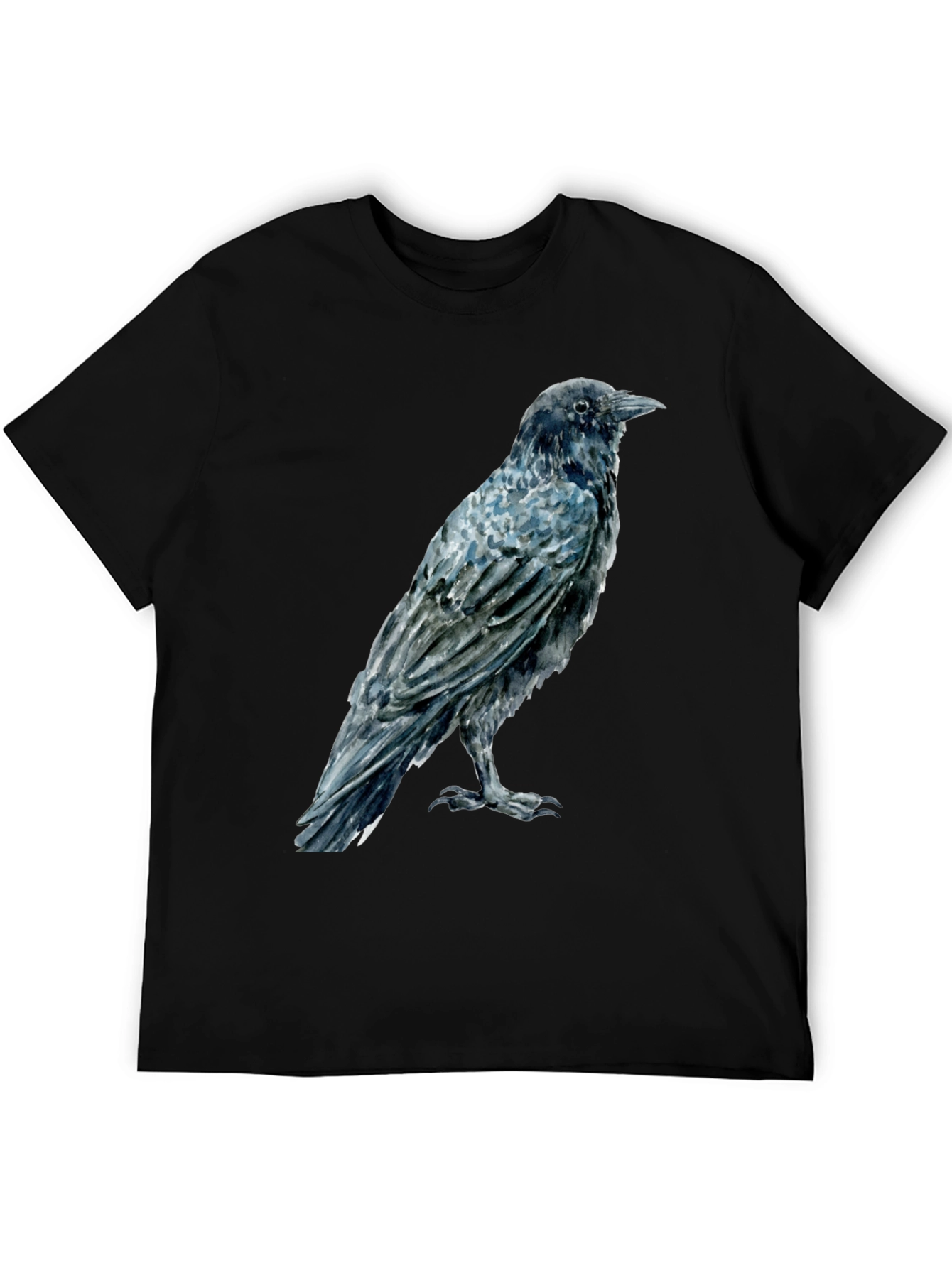 Raven Print Mens Black T-Shirt