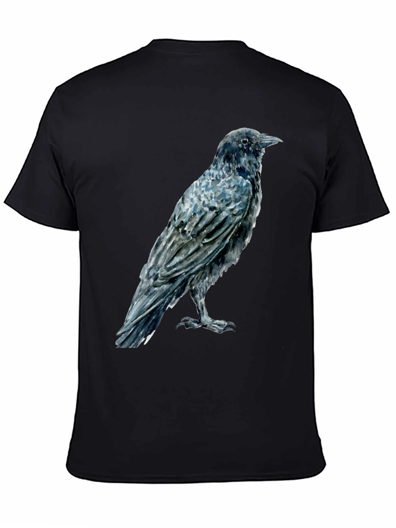 Raven Print Mens Black T-Shirt