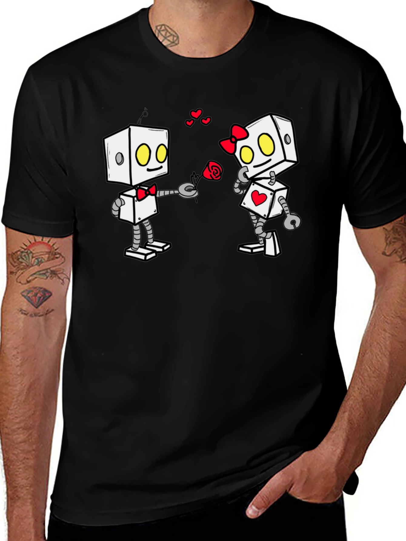 Robot Love Graphic Tee - Valentines Day Gift