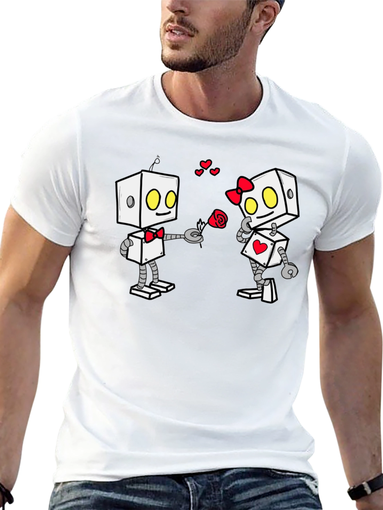 Robot Love Graphic Tee - Valentines Day Gift