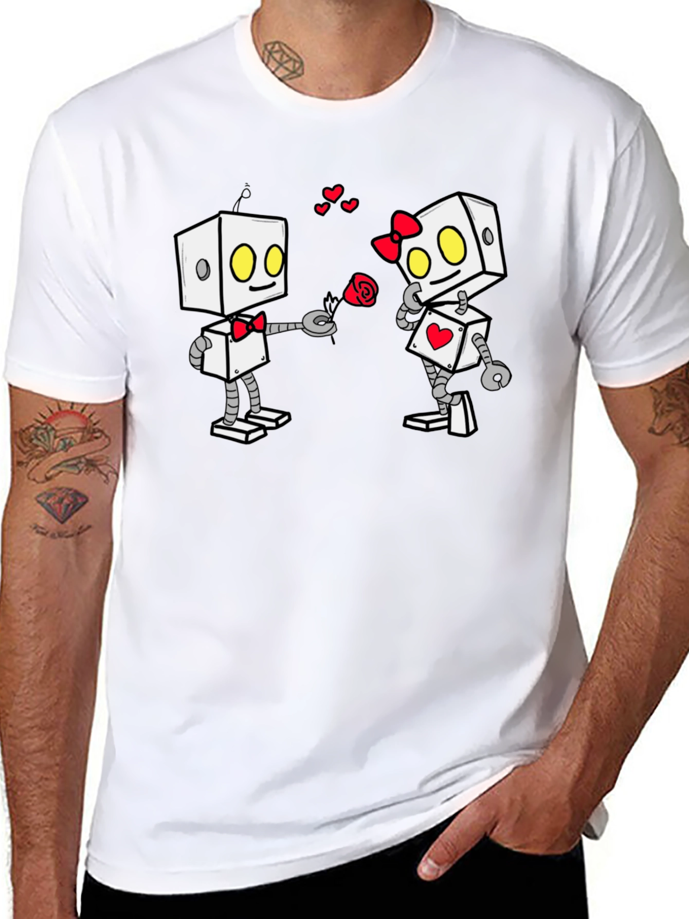 Robot Love Graphic Tee - Valentines Day Gift