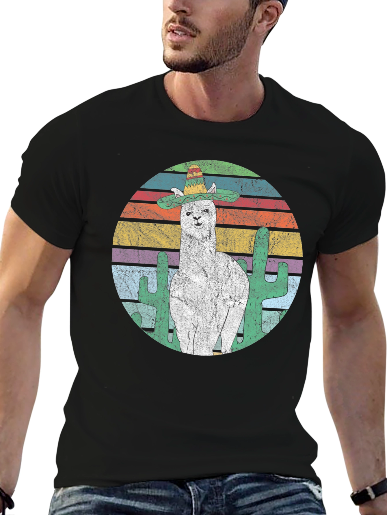 Llama Sombrero T-Shirt - Cactus Graphic Tee