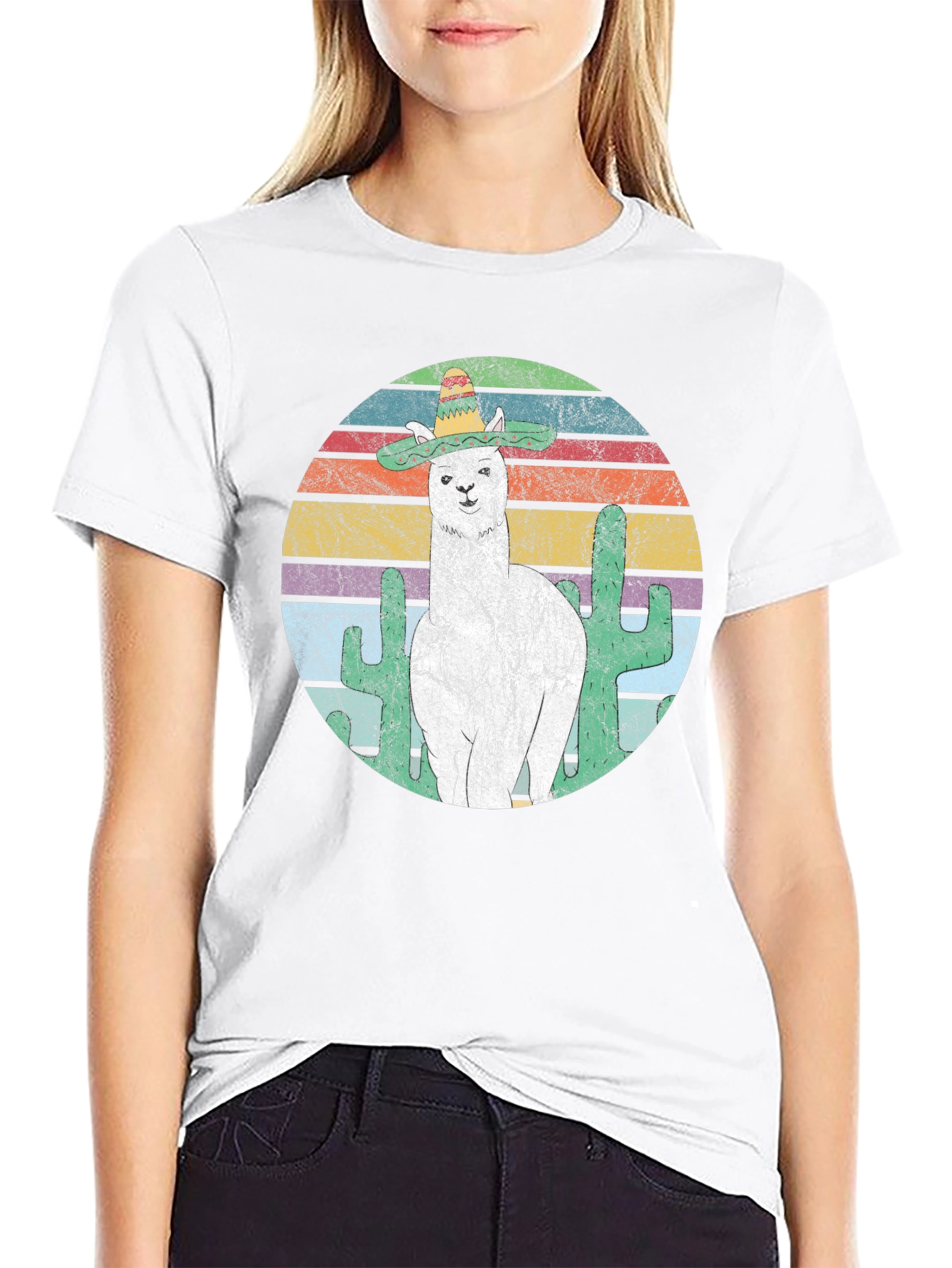 Llama Sombrero T-Shirt - Cactus Graphic Tee