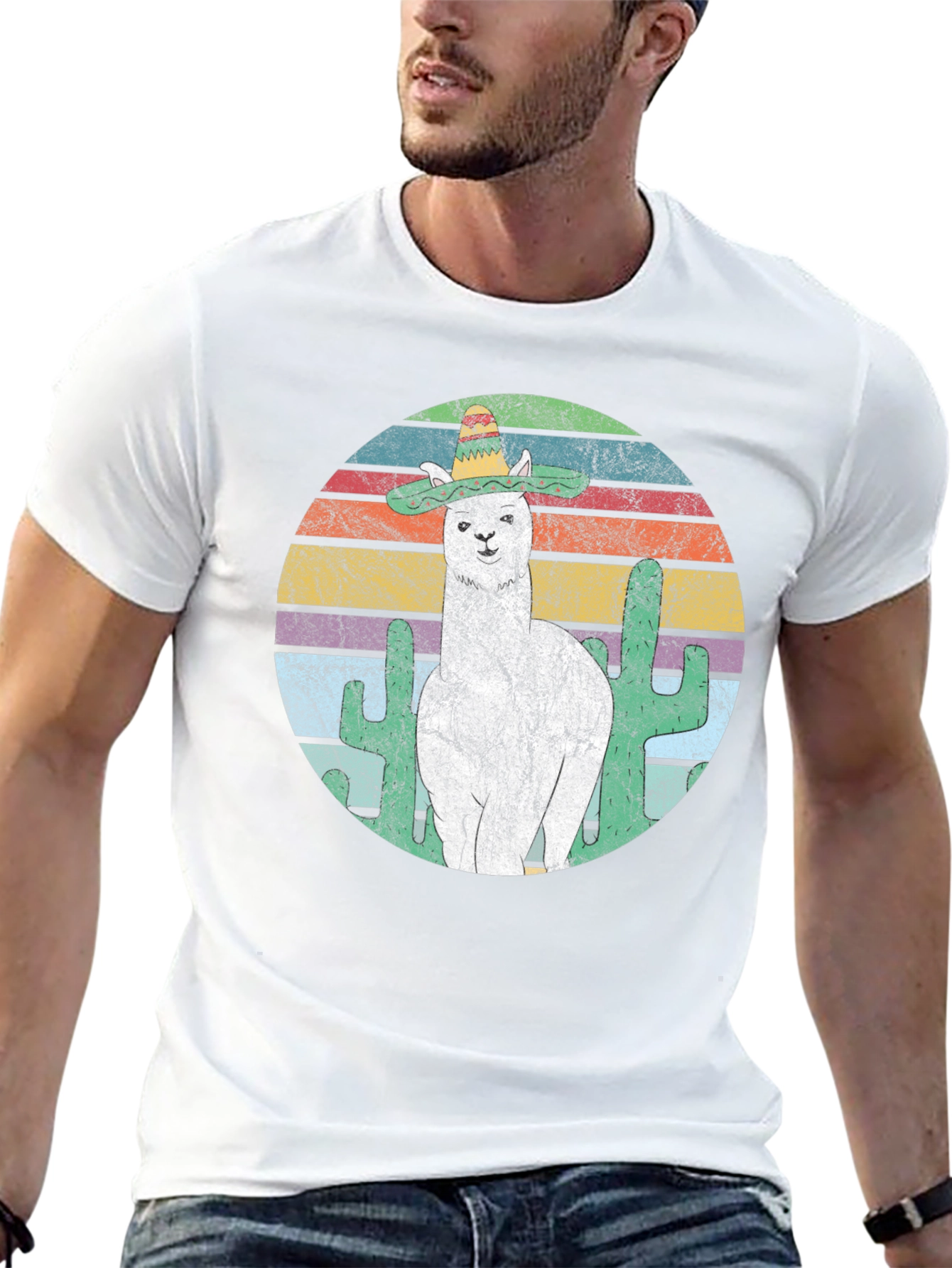 Llama Sombrero T-Shirt - Cactus Graphic Tee