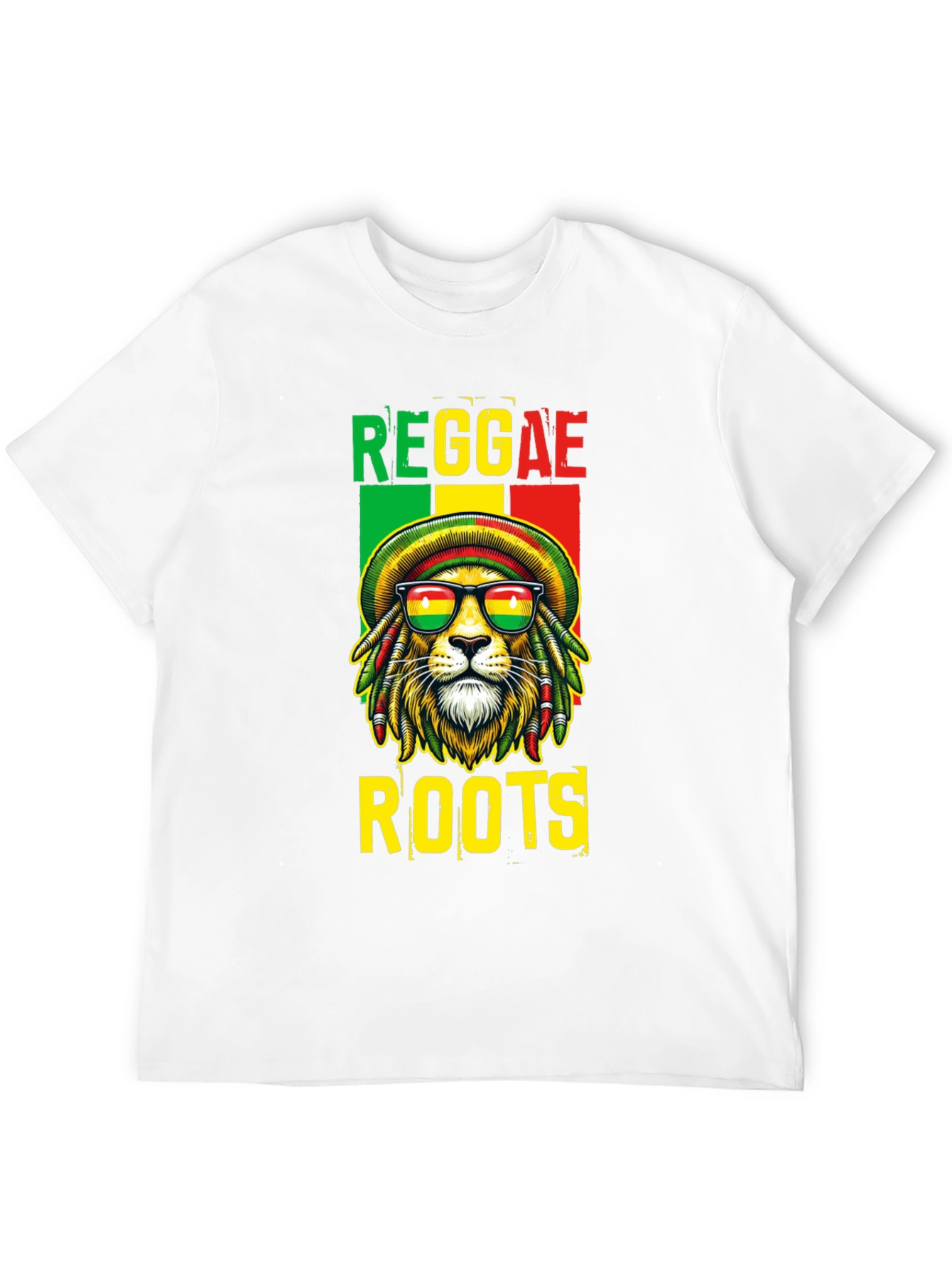 Reggae Roots Lion Graphic T-Shirt - Black