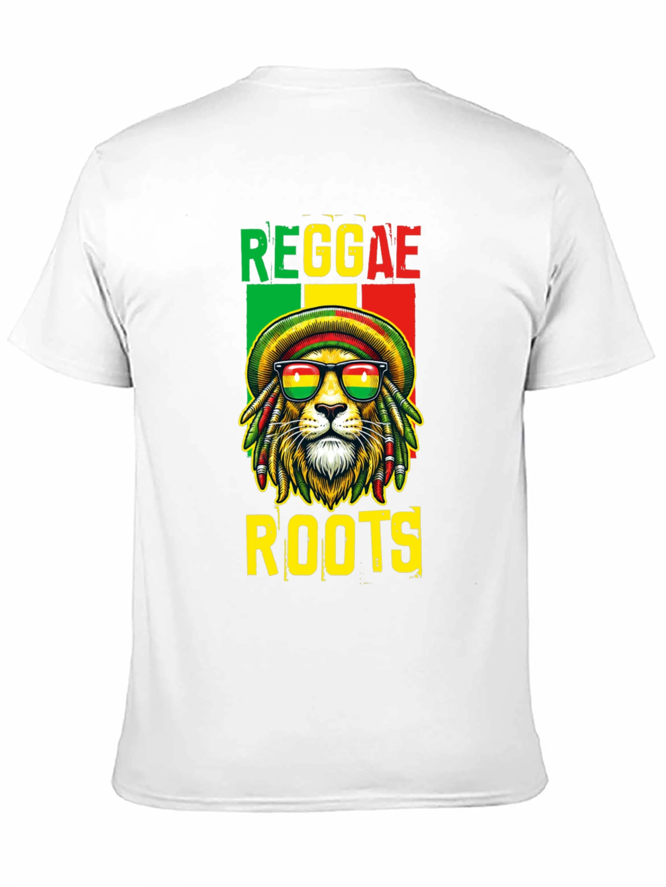 Reggae Roots Lion Graphic T-Shirt - Black