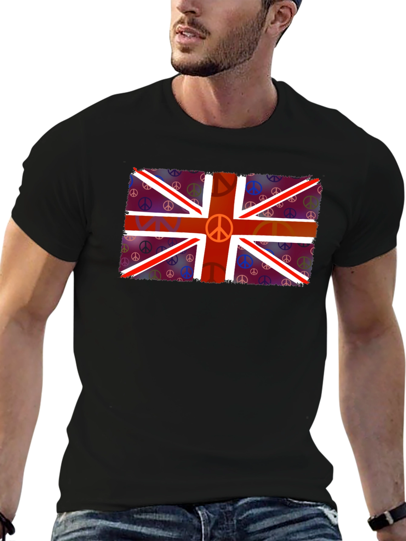 Union Jack Peace Sign T-Shirt - Retro British Style