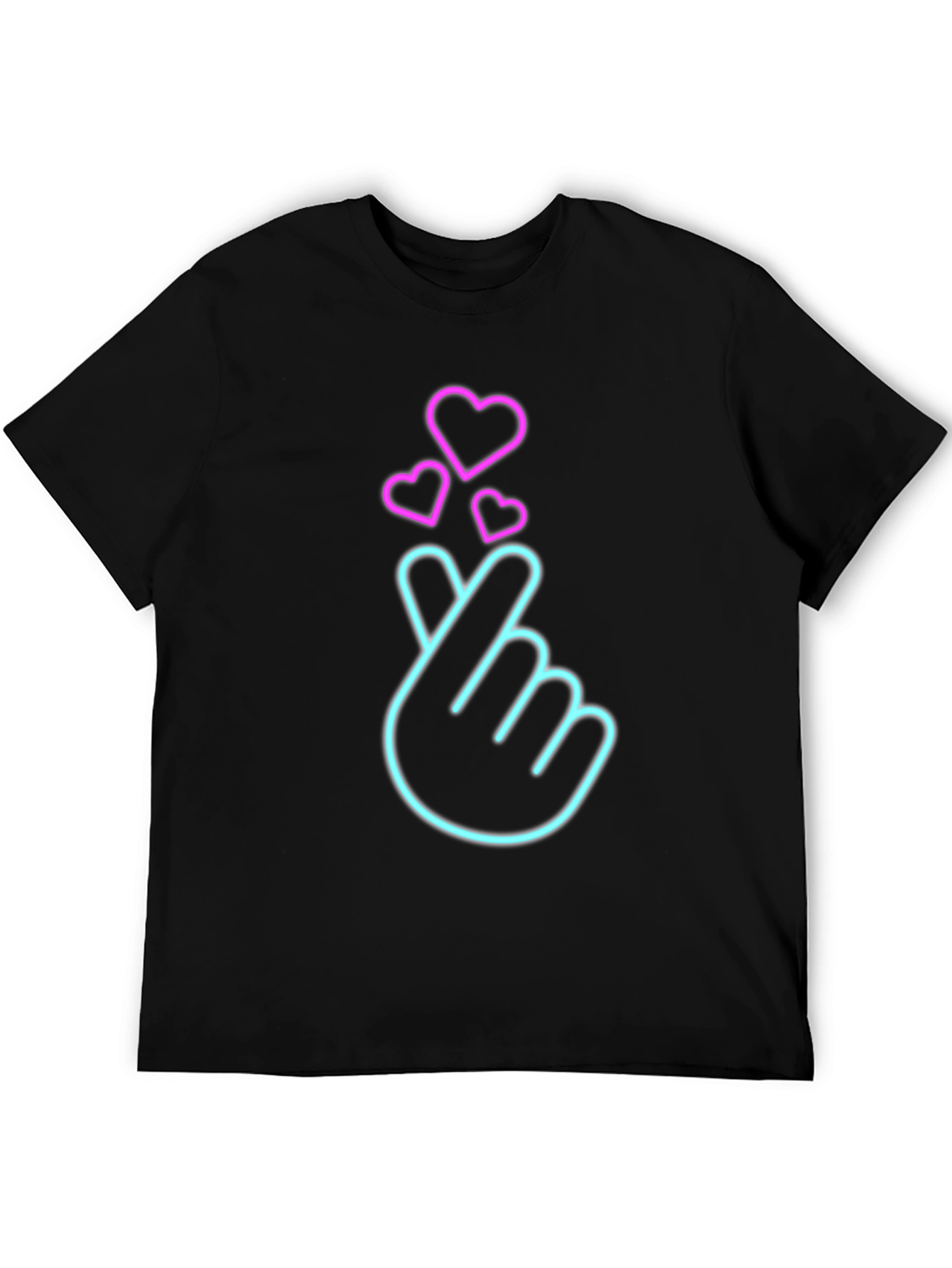 Neon Heart Sign Black T-Shirt