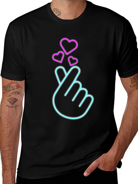 Neon Heart Sign Black T-Shirt