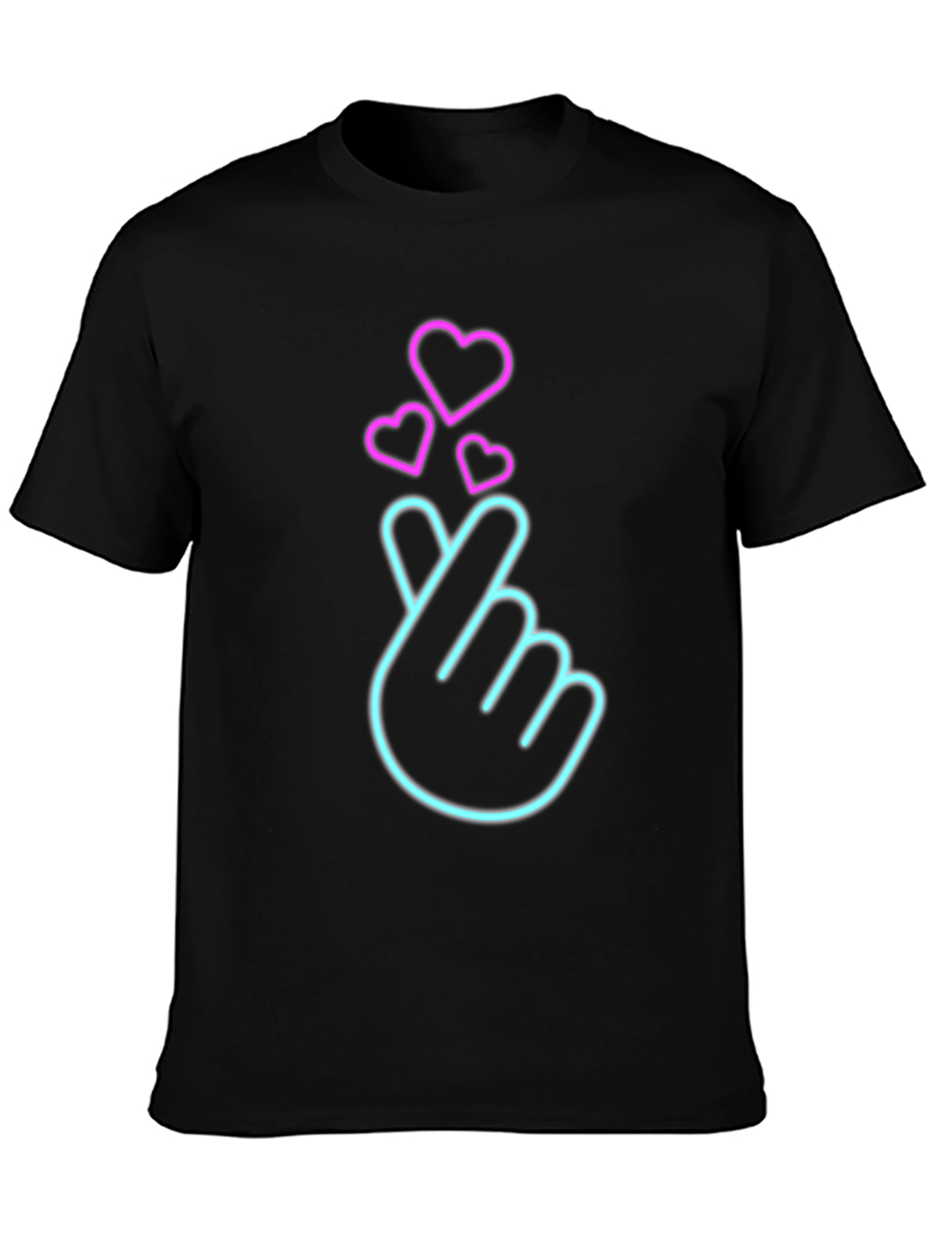 Neon Heart Sign Black T-Shirt