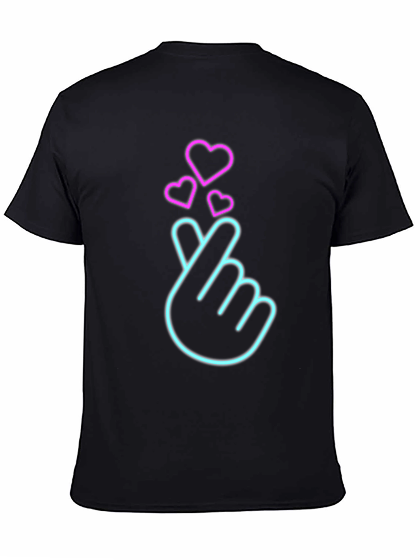 Neon Heart Sign Black T-Shirt