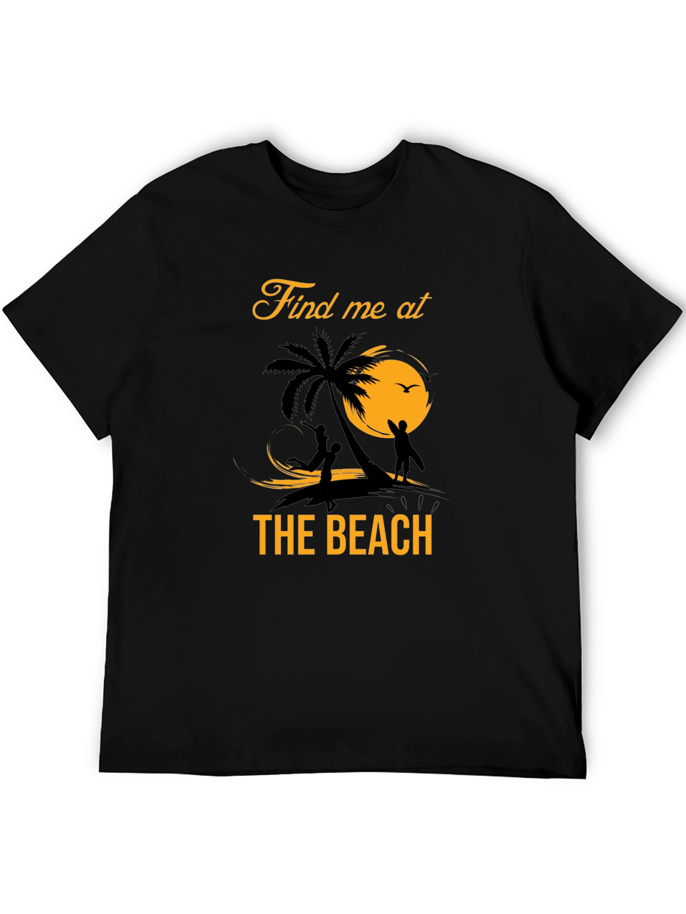 Find Me at the Beach Graphic Tee - Black