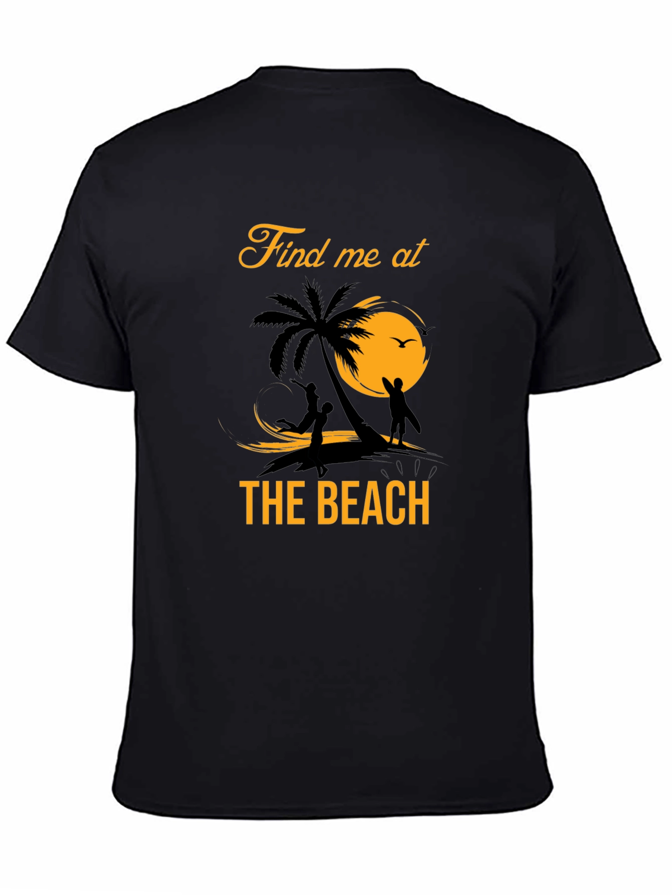 Find Me at the Beach Graphic Tee - Black