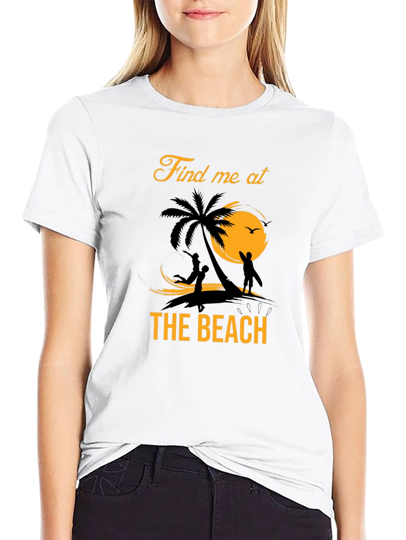 Find Me at the Beach Graphic Tee - Black