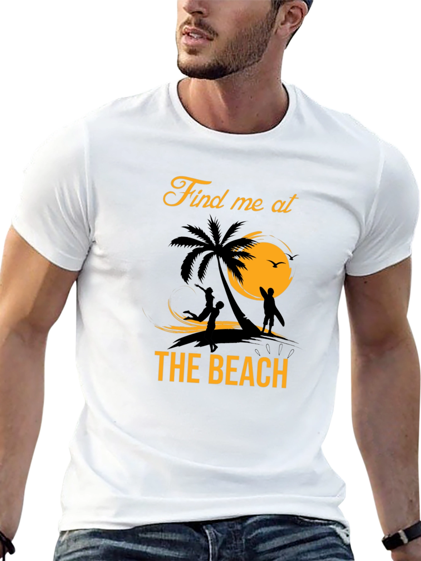 Find Me at the Beach Graphic Tee - Black
