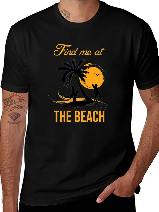 Find Me at the Beach Graphic Tee - Black