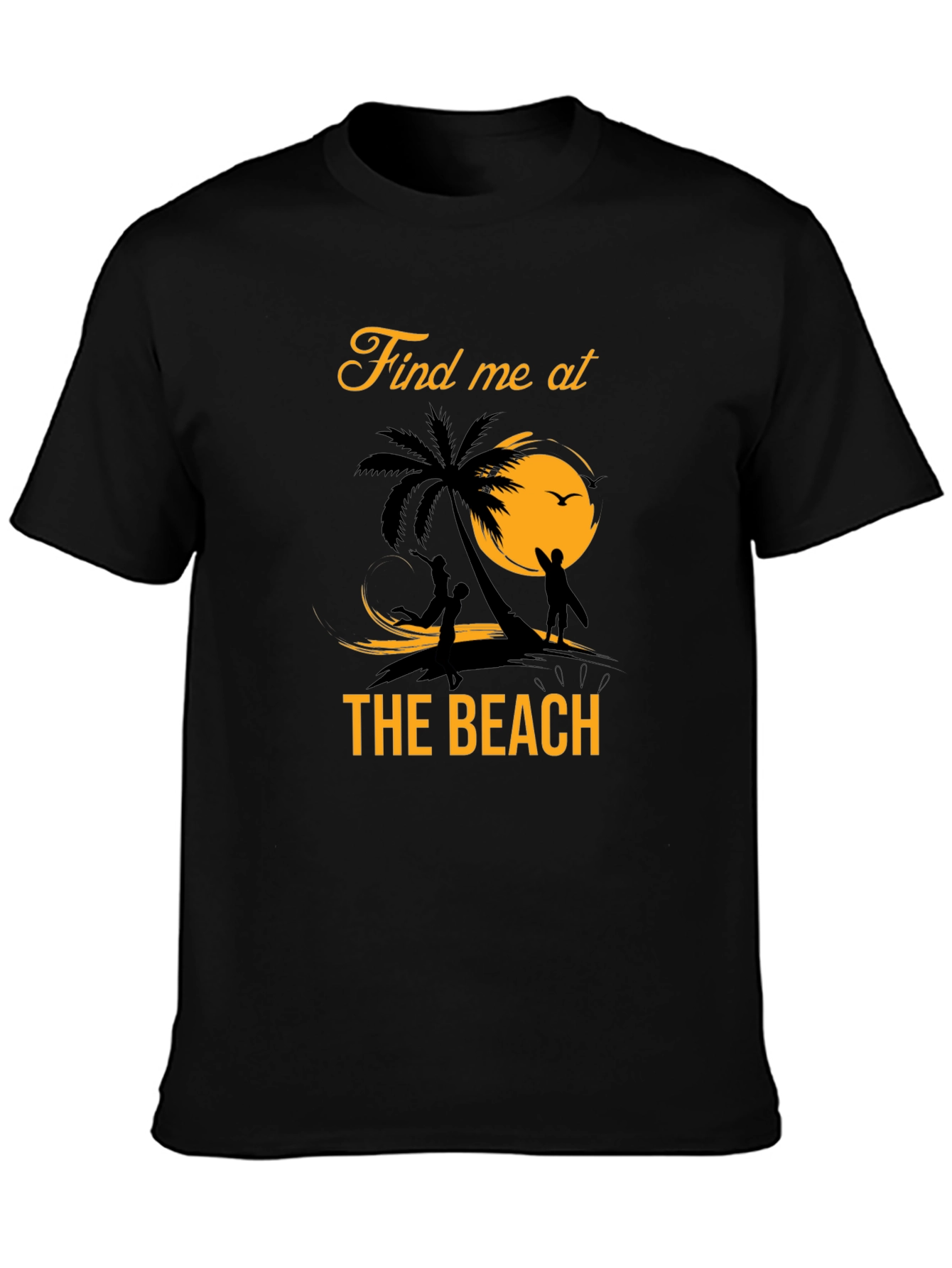 Find Me at the Beach Graphic Tee - Black