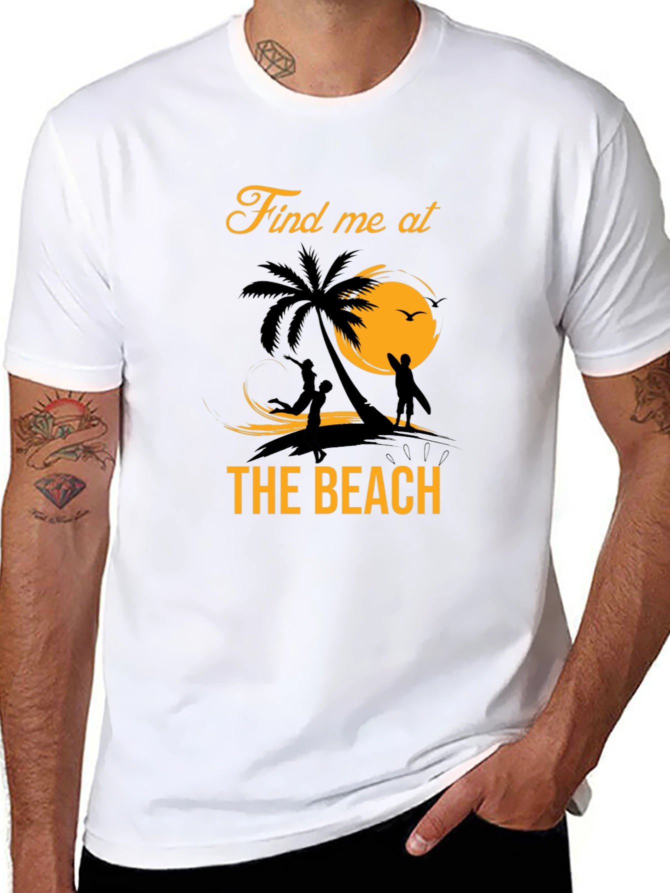 Find Me at the Beach Graphic Tee - Black