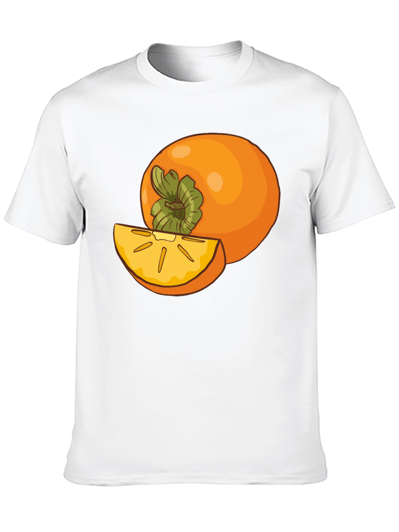 Persimmon Fruit Graphic Tee - Black Casual T-Shirt