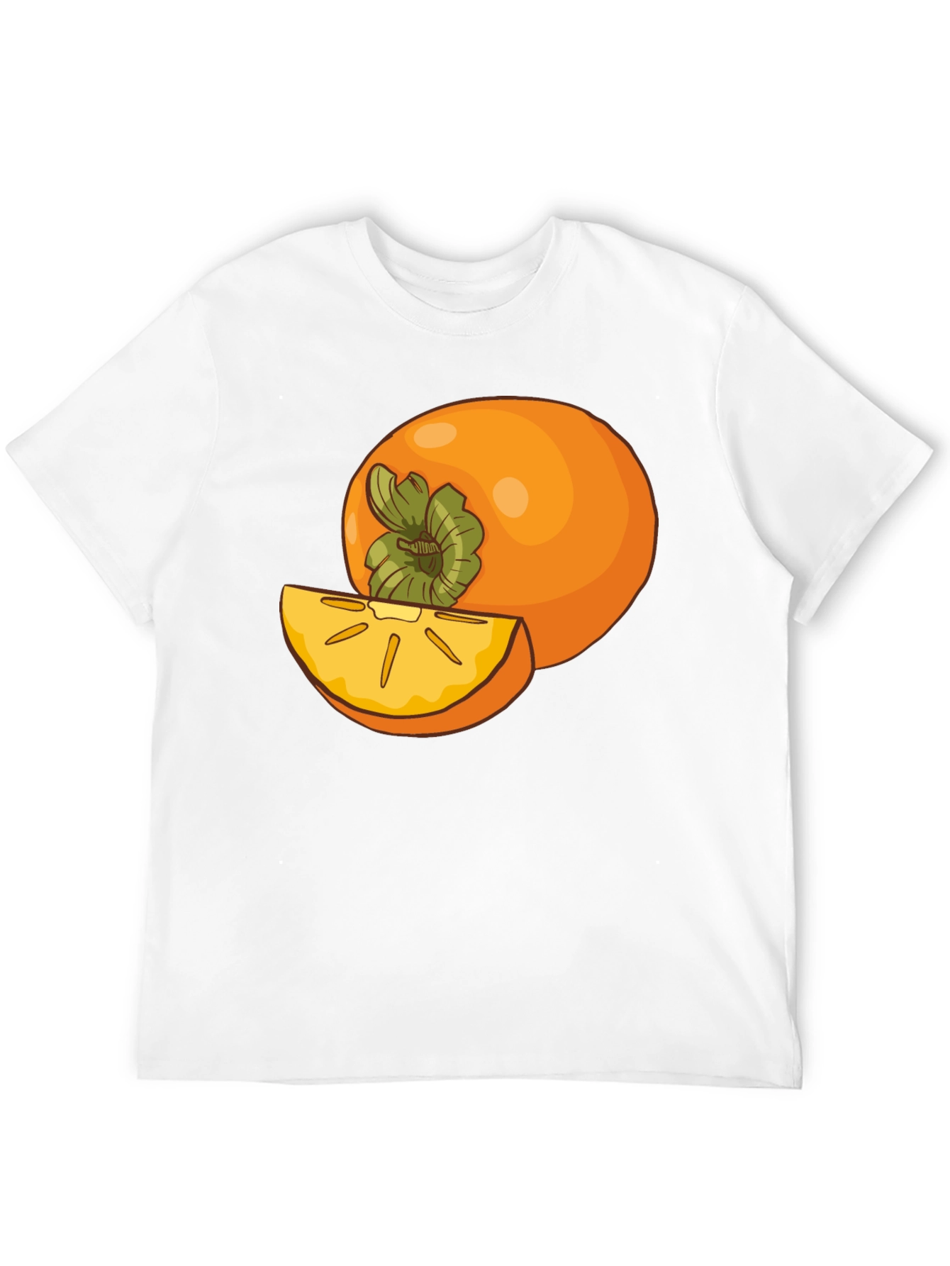 Persimmon Fruit Graphic Tee - Black Casual T-Shirt