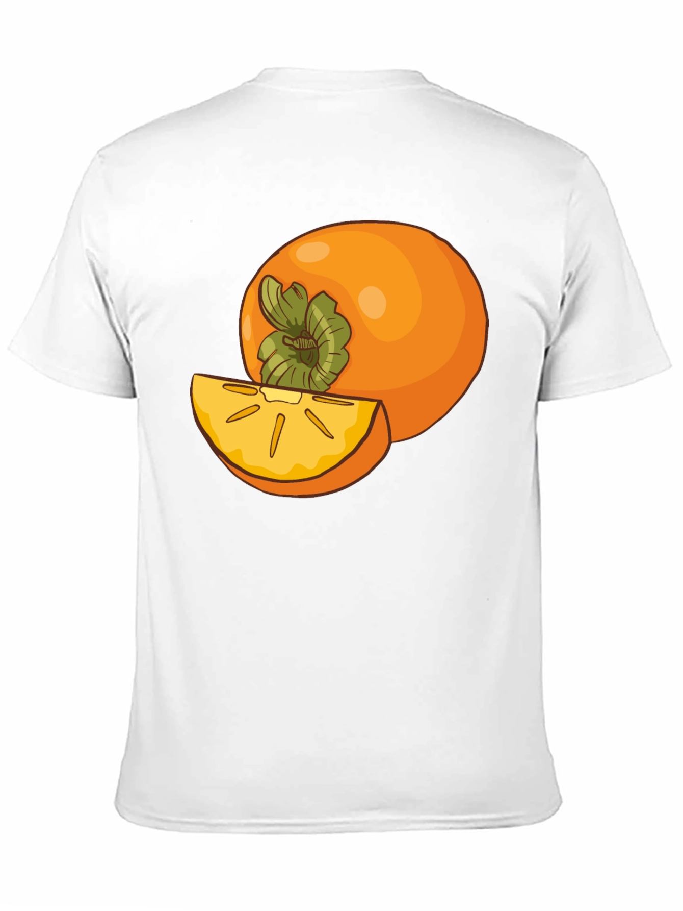 Persimmon Fruit Graphic Tee - Black Casual T-Shirt