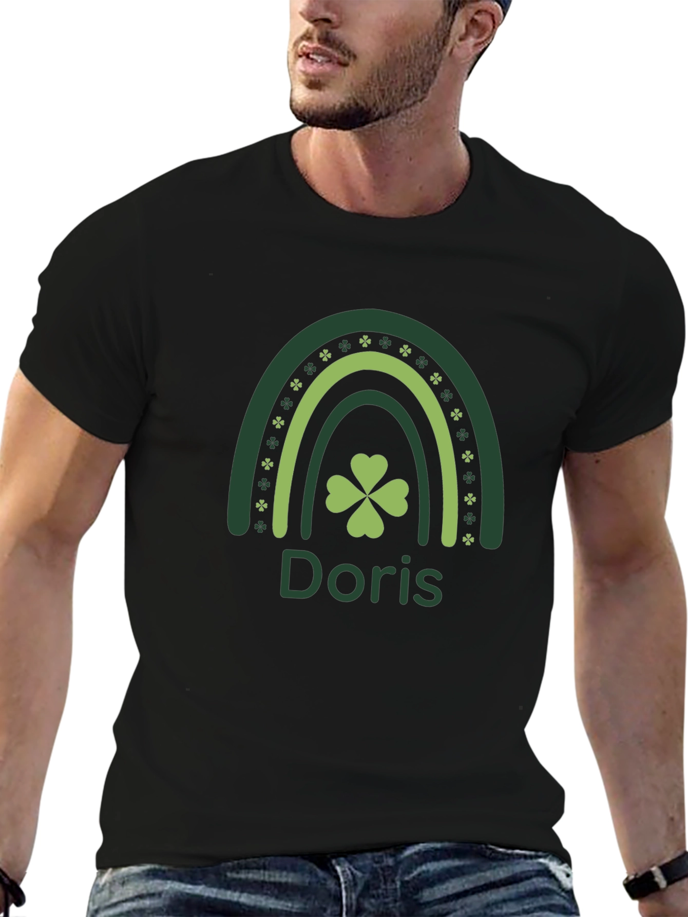 Doris St. Patricks Day Clover Rainbow T-Shirt