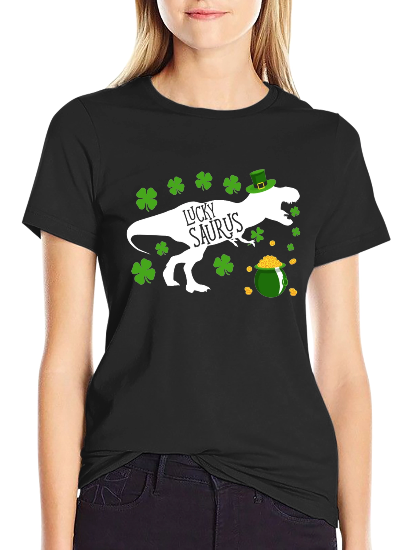 Lucky Saurus St. Patricks Day Graphic Tee