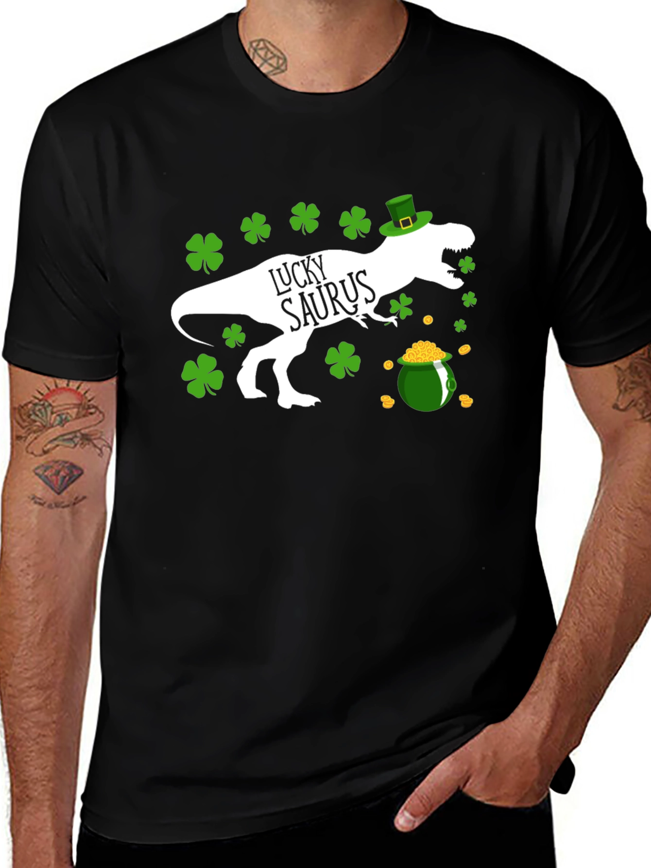 Lucky Saurus St. Patricks Day Graphic Tee
