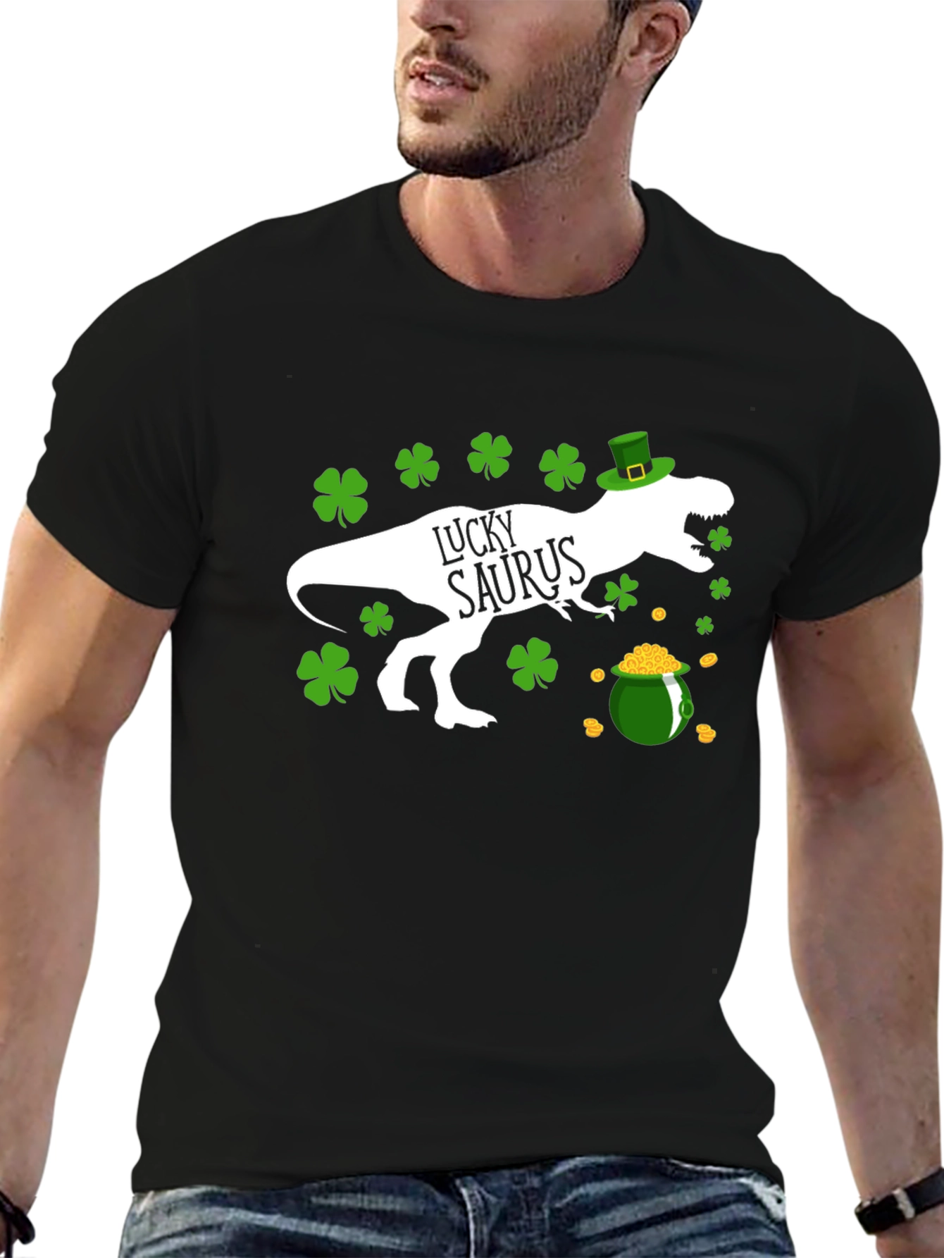 Lucky Saurus St. Patricks Day Graphic Tee