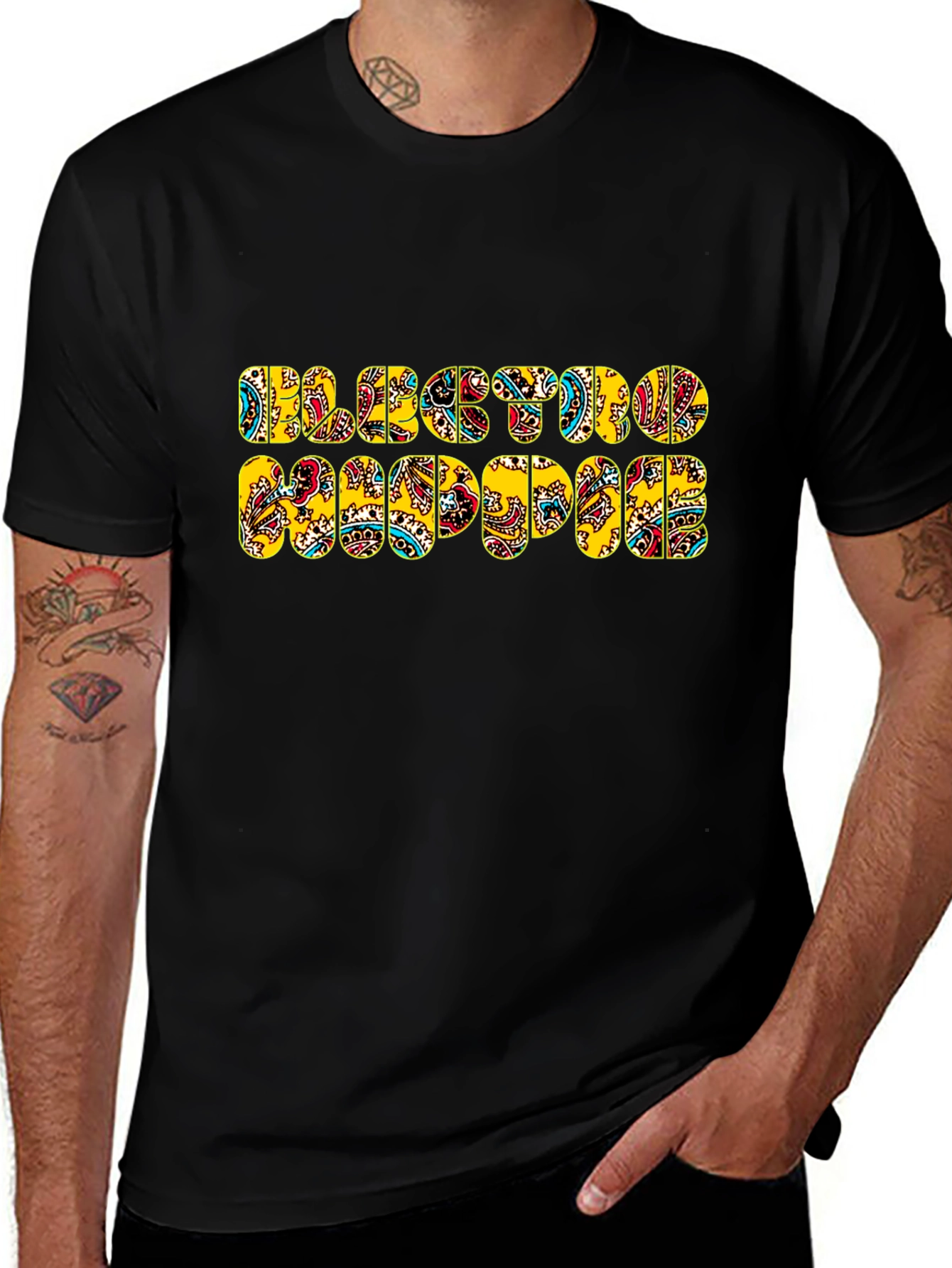 Electro Hippie Graphic T-Shirt - Black