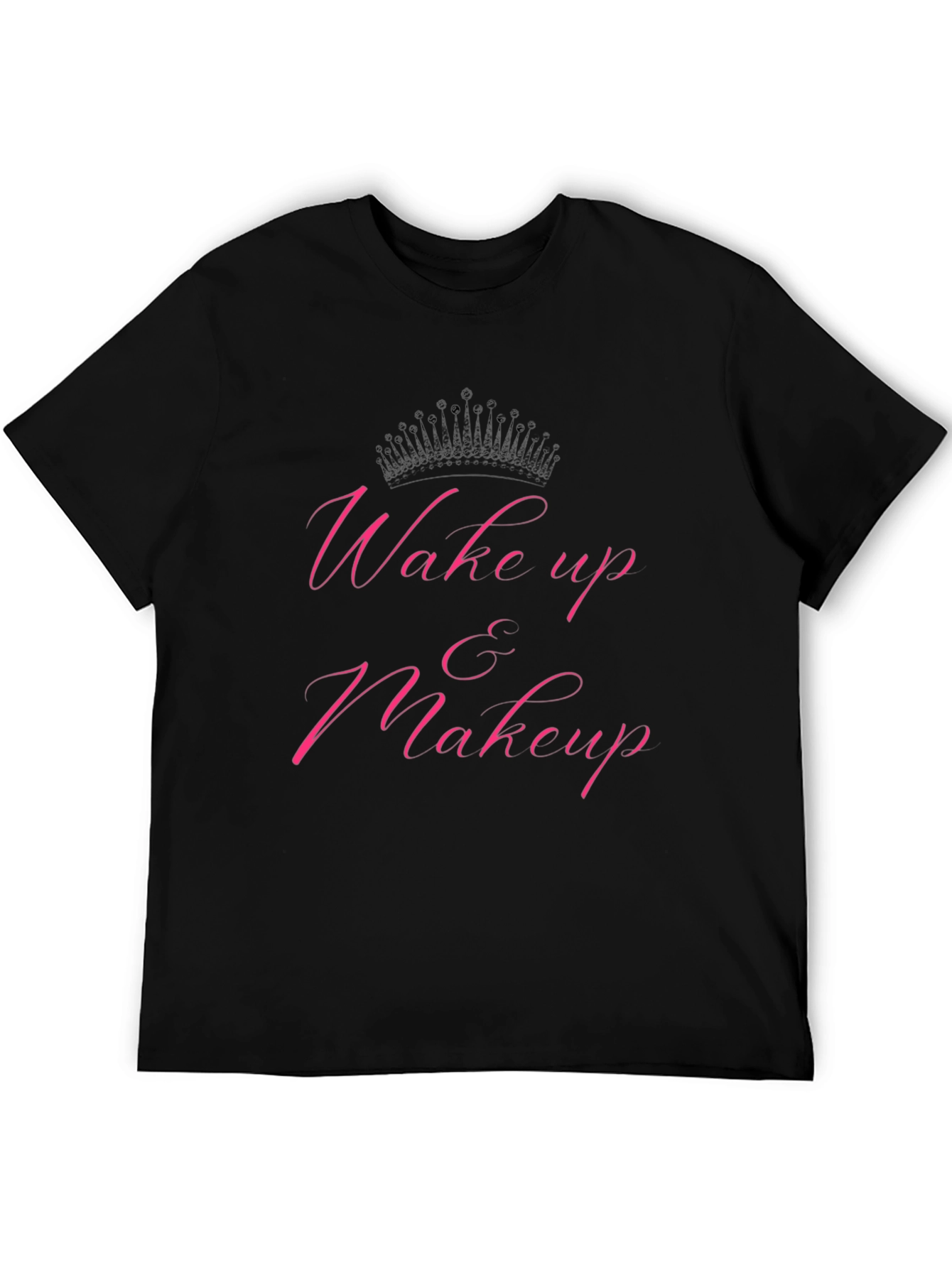 Wake Up & Makeup Graphic Tee - Black