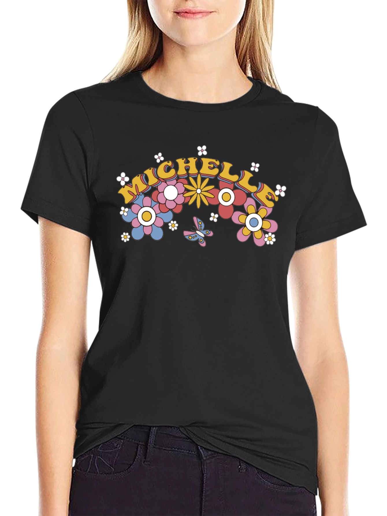 Michelle Floral T-Shirt - Retro Groovy Style