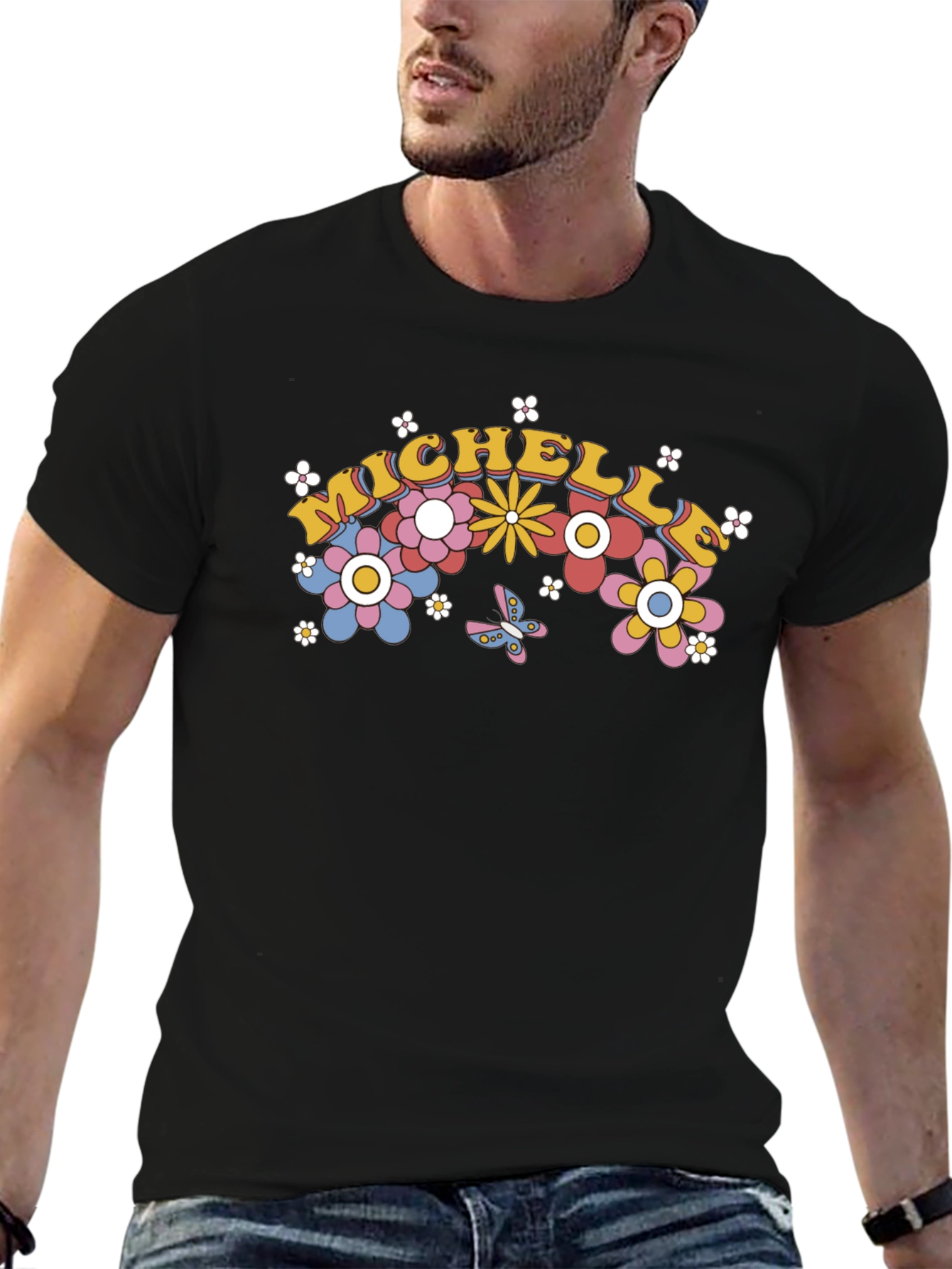 Michelle Floral T-Shirt - Retro Groovy Style