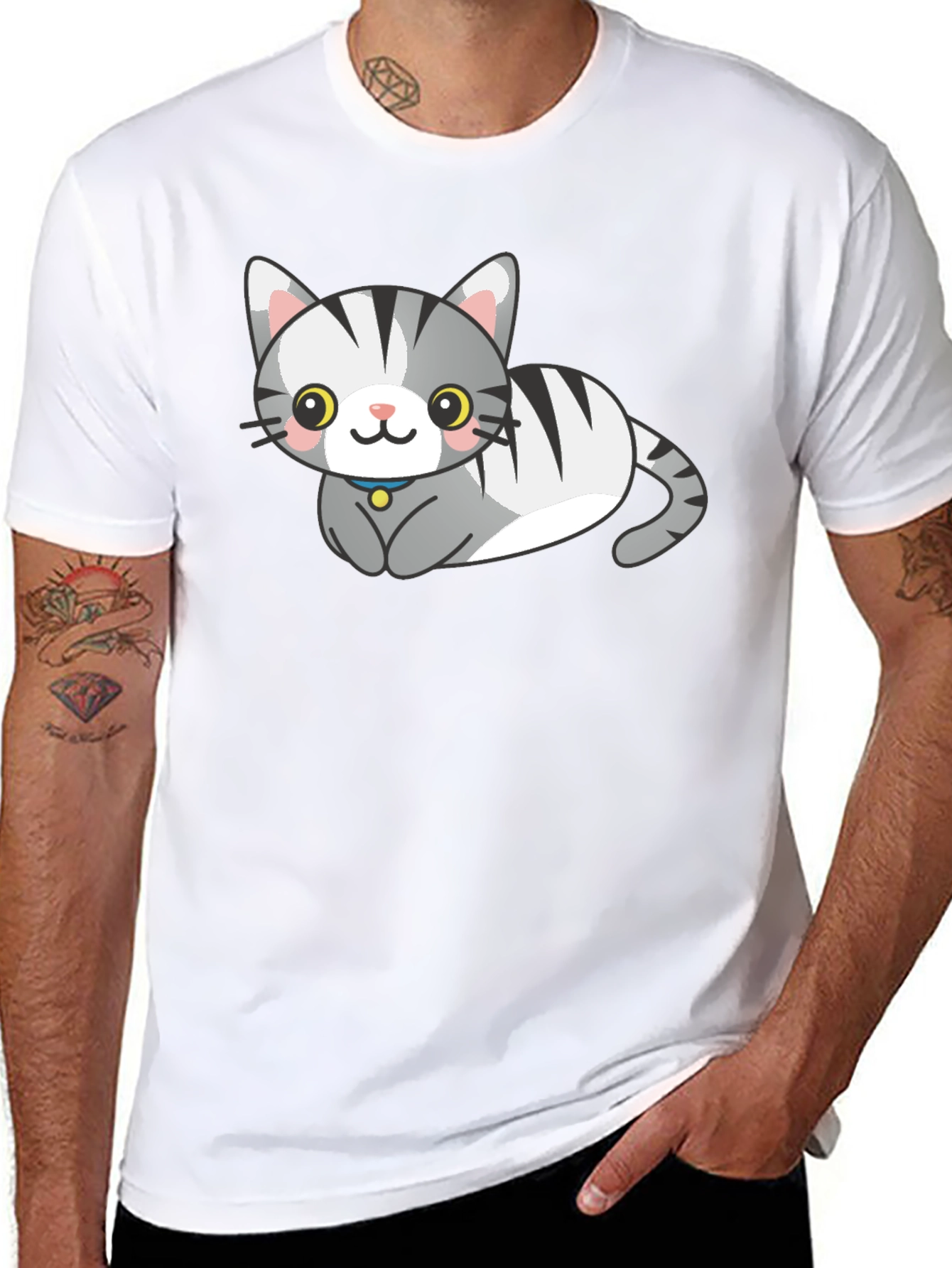 Cute Cartoon Cat Graphic Tee
