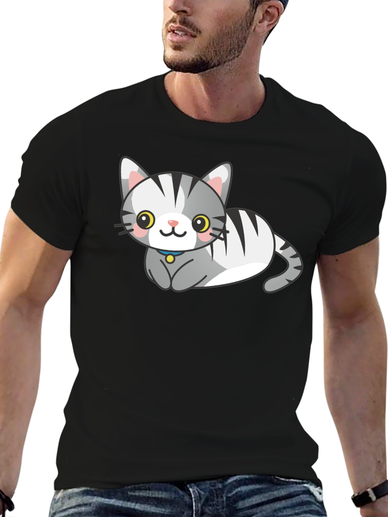 Cute Cartoon Cat Graphic Tee