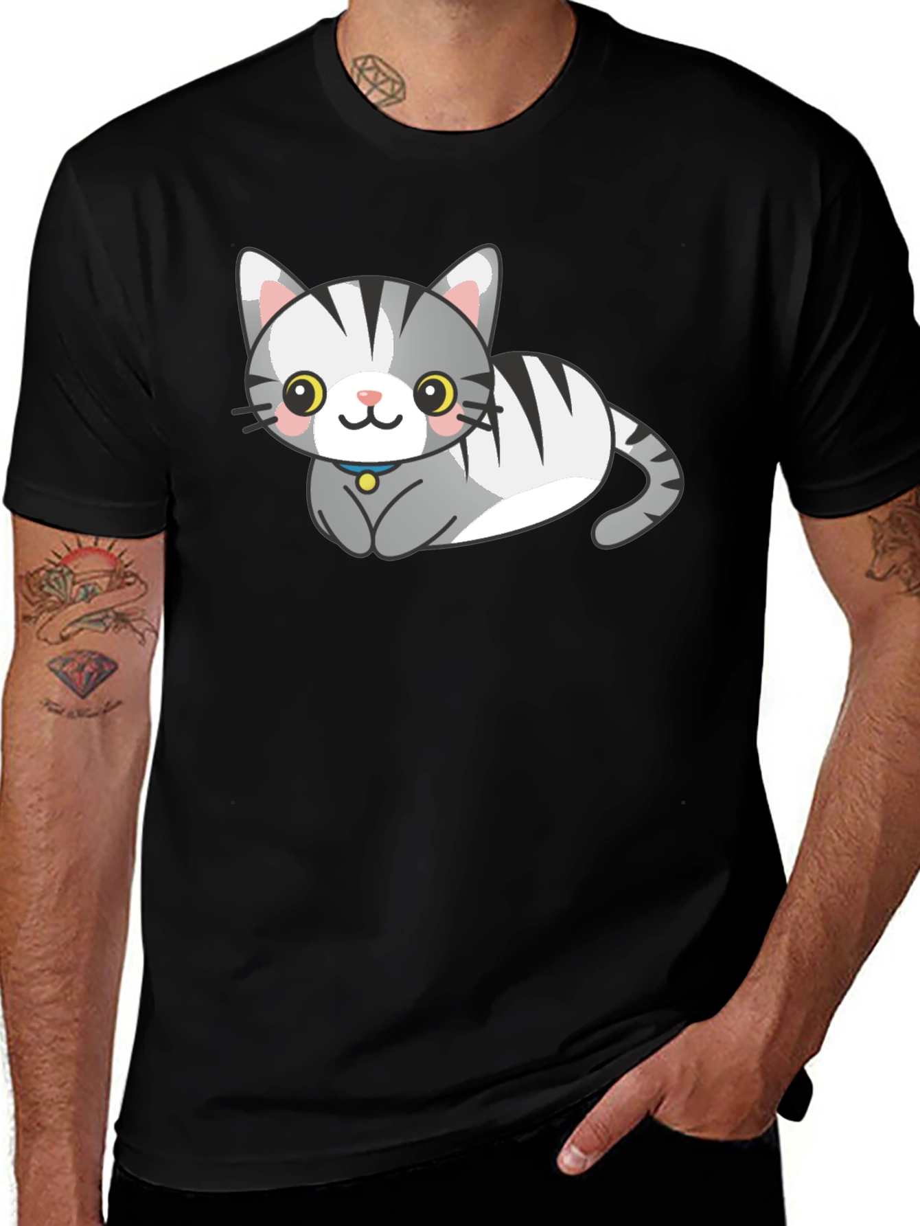 Cute Cartoon Cat Graphic Tee