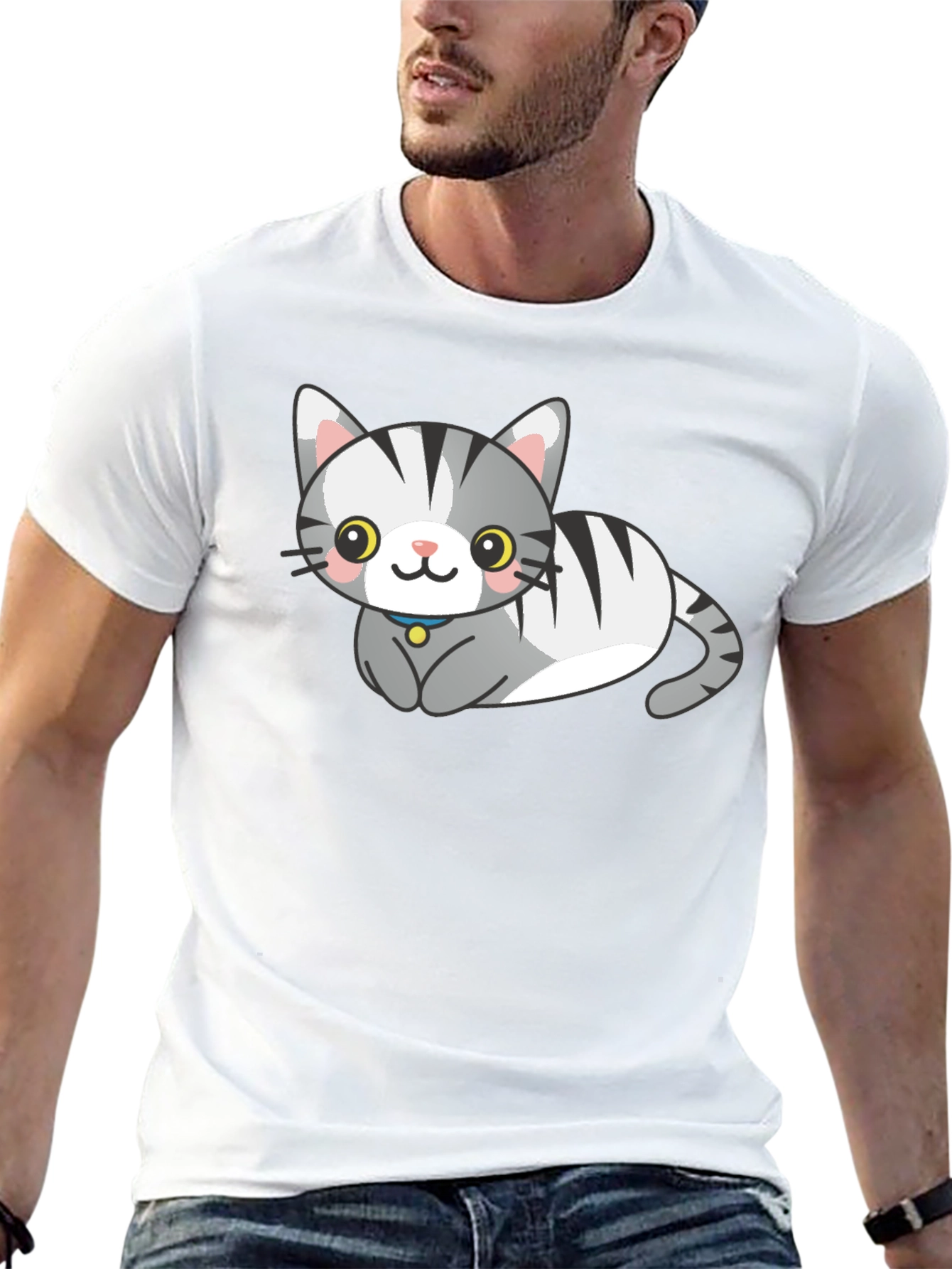 Cute Cartoon Cat Graphic Tee